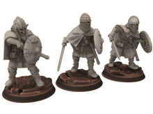 Load image into Gallery viewer, Wildmen - Wildmen heavy infantry spears, shields, Dun warriors warband, Middle rings miniatures for wargame D&amp;D, Lotr... Medbury miniatures
