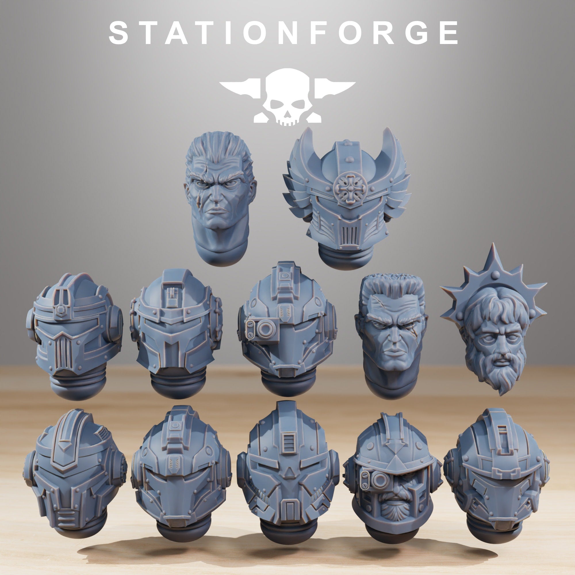 Bitz - Station Forge Socratis Reinforcers Shoulder Pads and Heads, Marines, spaces conqueror, humanity warrior