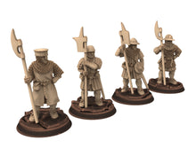 Load image into Gallery viewer, Medieval - Halberdier at march, 13th century Generic men at arms Medieval soldiers,  28mm Historical Wargame, Saga... Medbury miniatures
