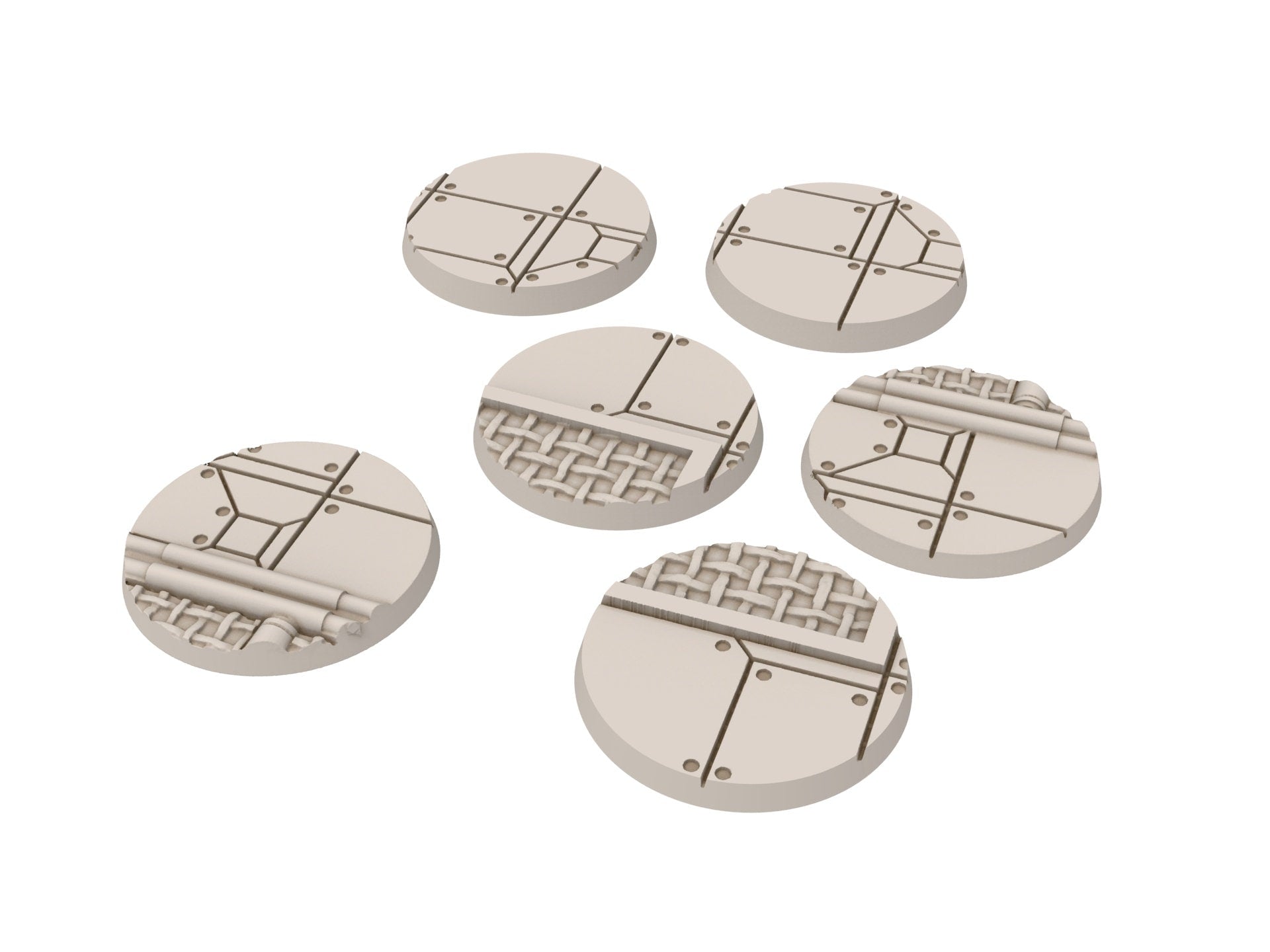 StarShip V2 - Lot of StarShip texture round bases for miniatures, size 25mm, usable for Warmachine, Starfinder and sci-fi wargames.