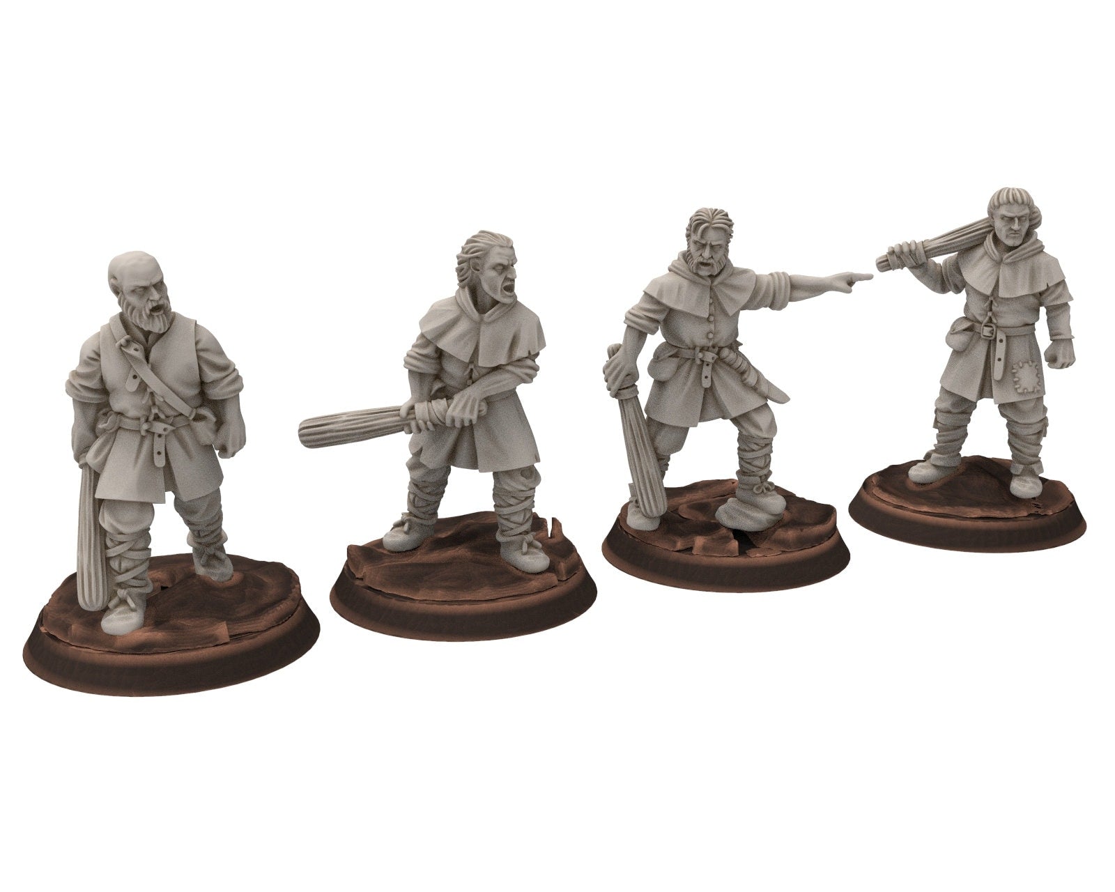 Ruffians - Bandit dagguer club cleaver, wood Thief warband, scouring Middle rings miniatures for wargame D&D, Lotr... Medbury miniatures