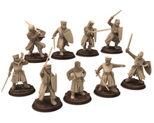 Load image into Gallery viewer, Medieval - Noble Knights foot staff, 13th century Generic Medieval Knights,  28mm Historical Wargame, Saga... Medbury miniatures
