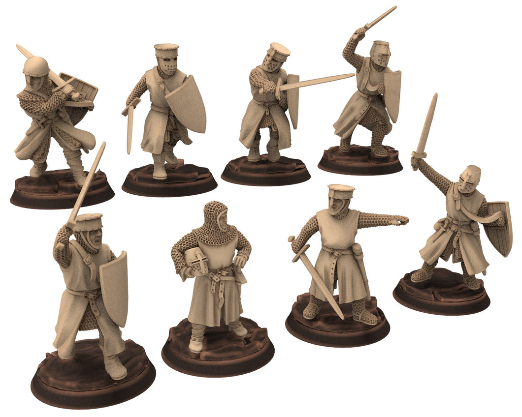 Medieval - Noble Knights foot staff, 13th century Generic Medieval Knights,  28mm Historical Wargame, Saga... Medbury miniatures