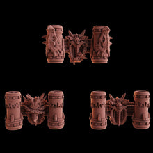 Load image into Gallery viewer, Socratis - Fire Lizard Warriors Order - x40 Shoulders, mechanized infantry, post apocalyptic empire, usable for tabletop wargame.
