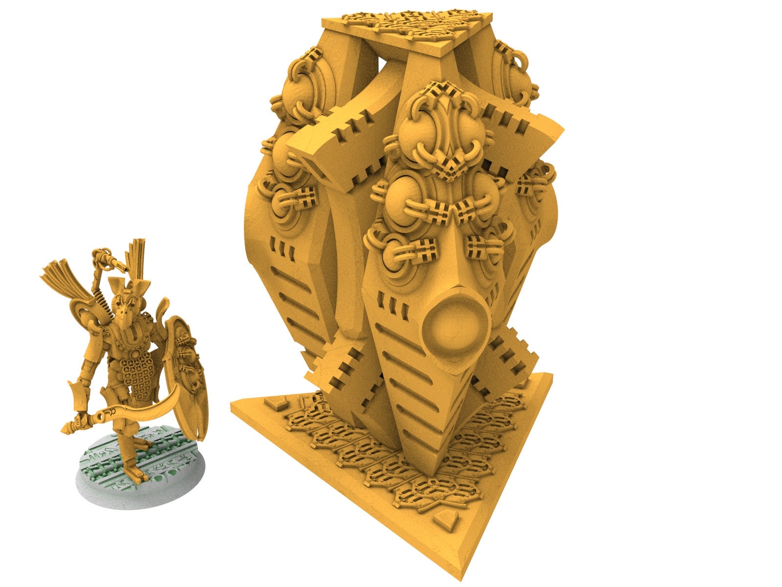 Cinan - Monumental structure, guardians of the Necropolis, modular posable miniatures