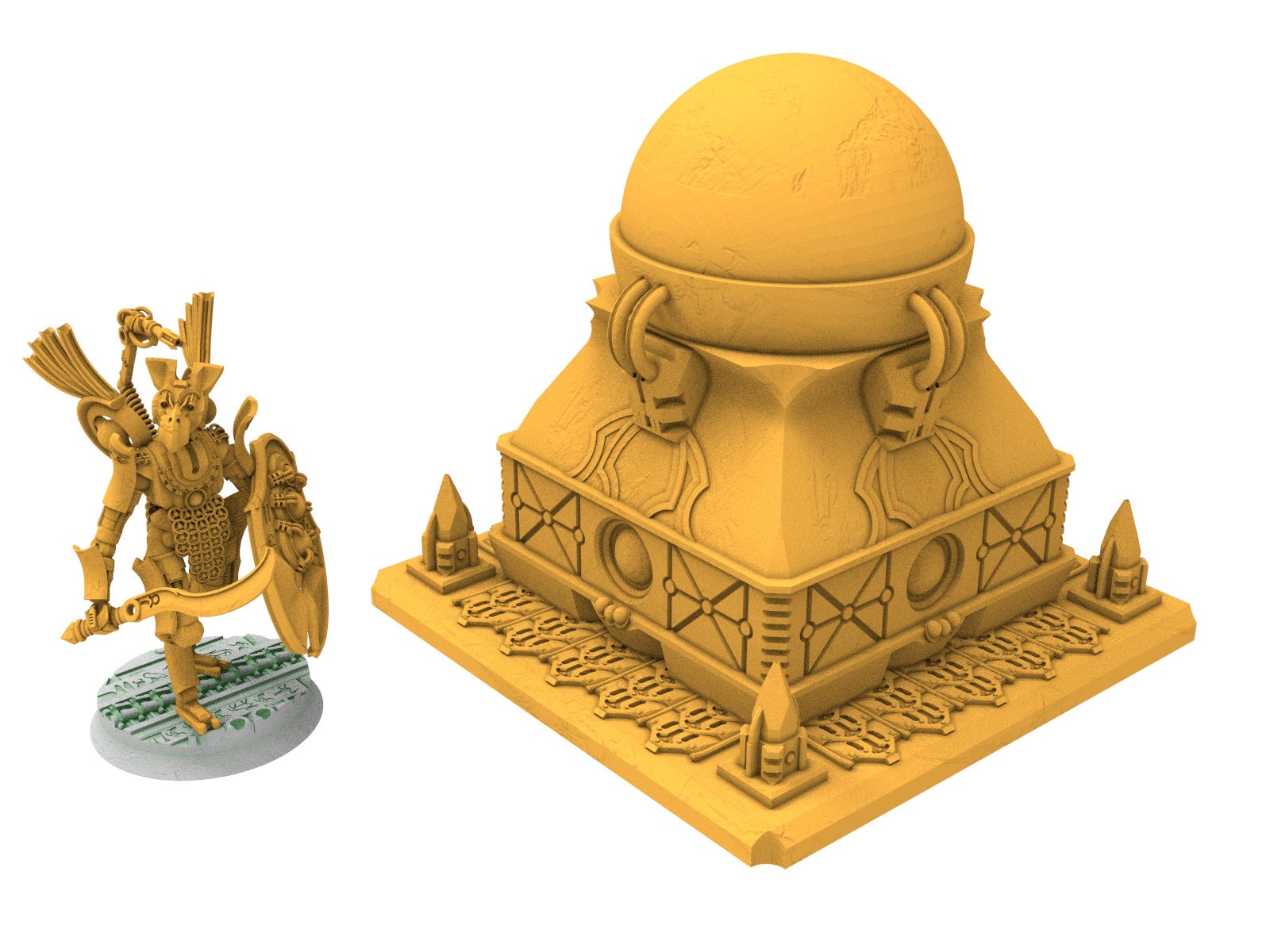Cinan - Monumental structure, guardians of the Necropolis, modular posable miniatures