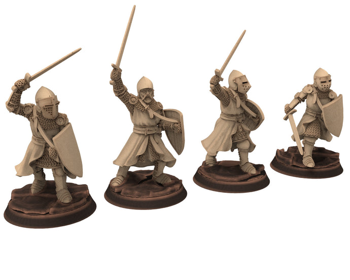 Medieval - Noble Knights on foot, 14th century Generic men at arms Medieval Knights,  28mm Historical Wargame, Saga... Medbury miniatures
