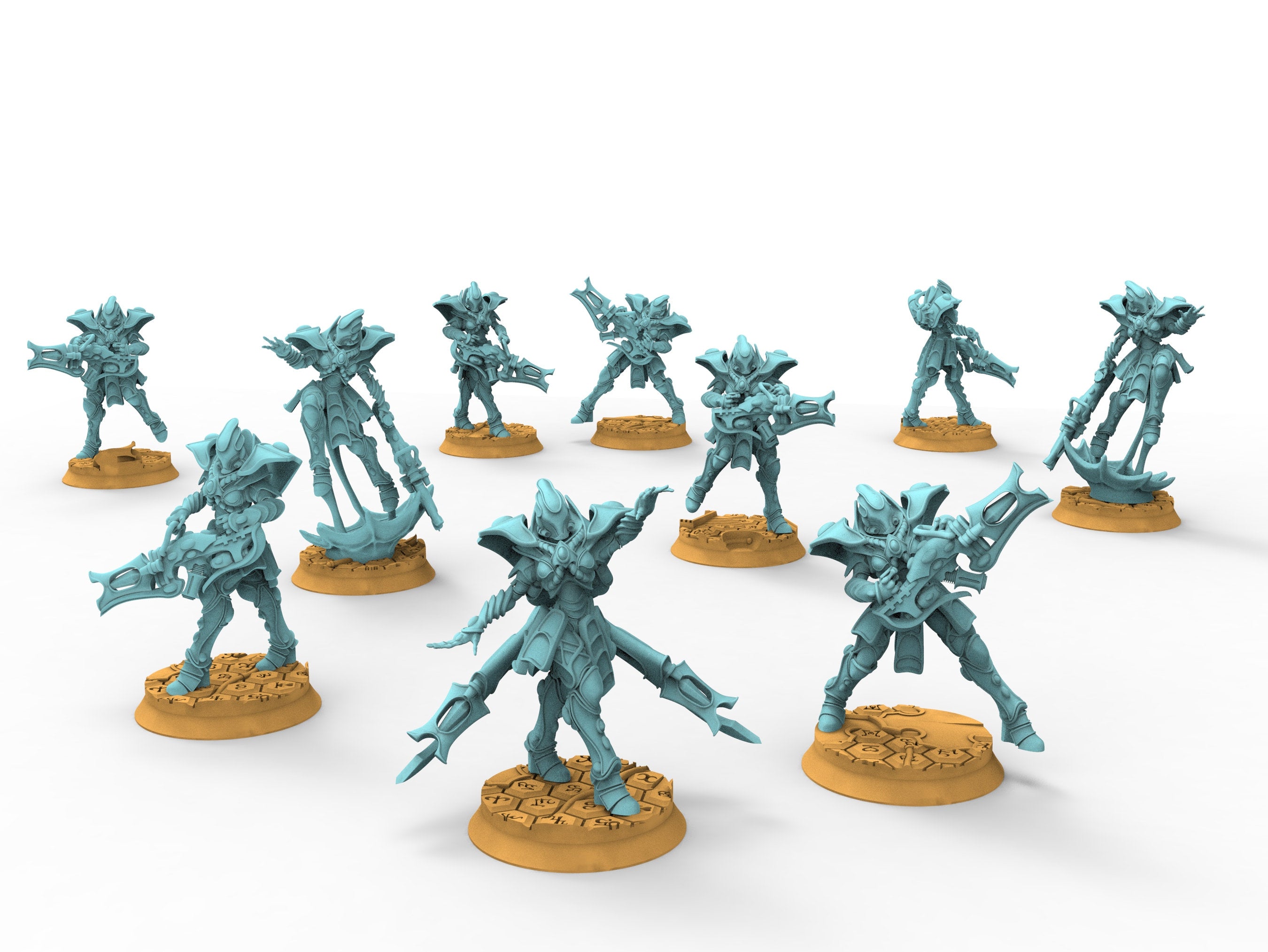 Space Elves - Bone Climbers Troops and Leader