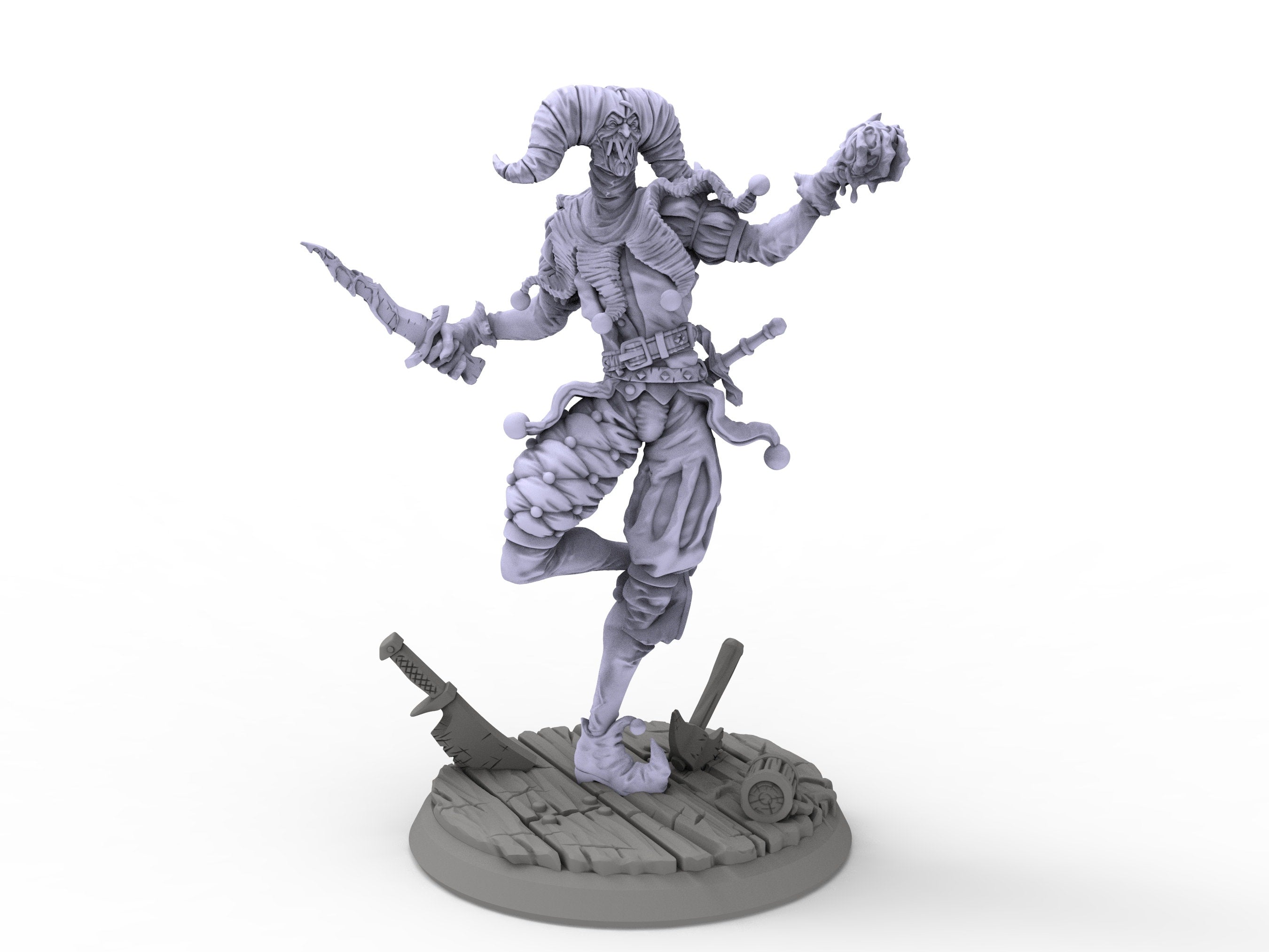 Creatures - Deranged Jester, Time Abyss, for Wargames, Pathfinder, Dungeons & Dragons and other TTRPG.