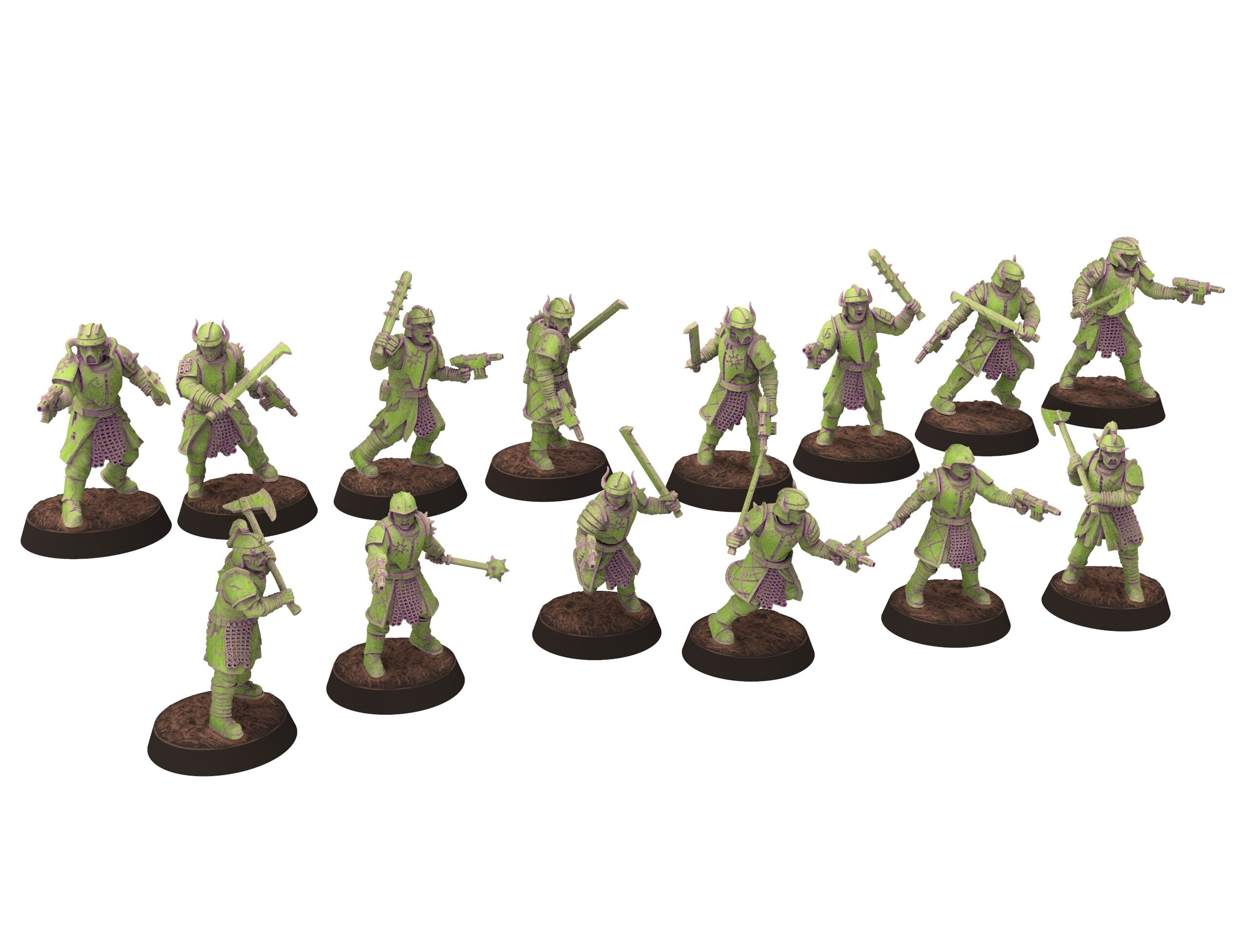 Harbingers of darkness -  Heretic Cultist Special Weapon - Full Platoon - Siege of Vos-Phorax, Quartermaster3D wargame modular miniatures