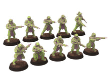 Load image into Gallery viewer, Harbingers of darkness -  Heretic Cultist Riflemen infantry - Full Platoon - Siege of Vos-Phorax, Quartermaster3D wargame modular miniatures
