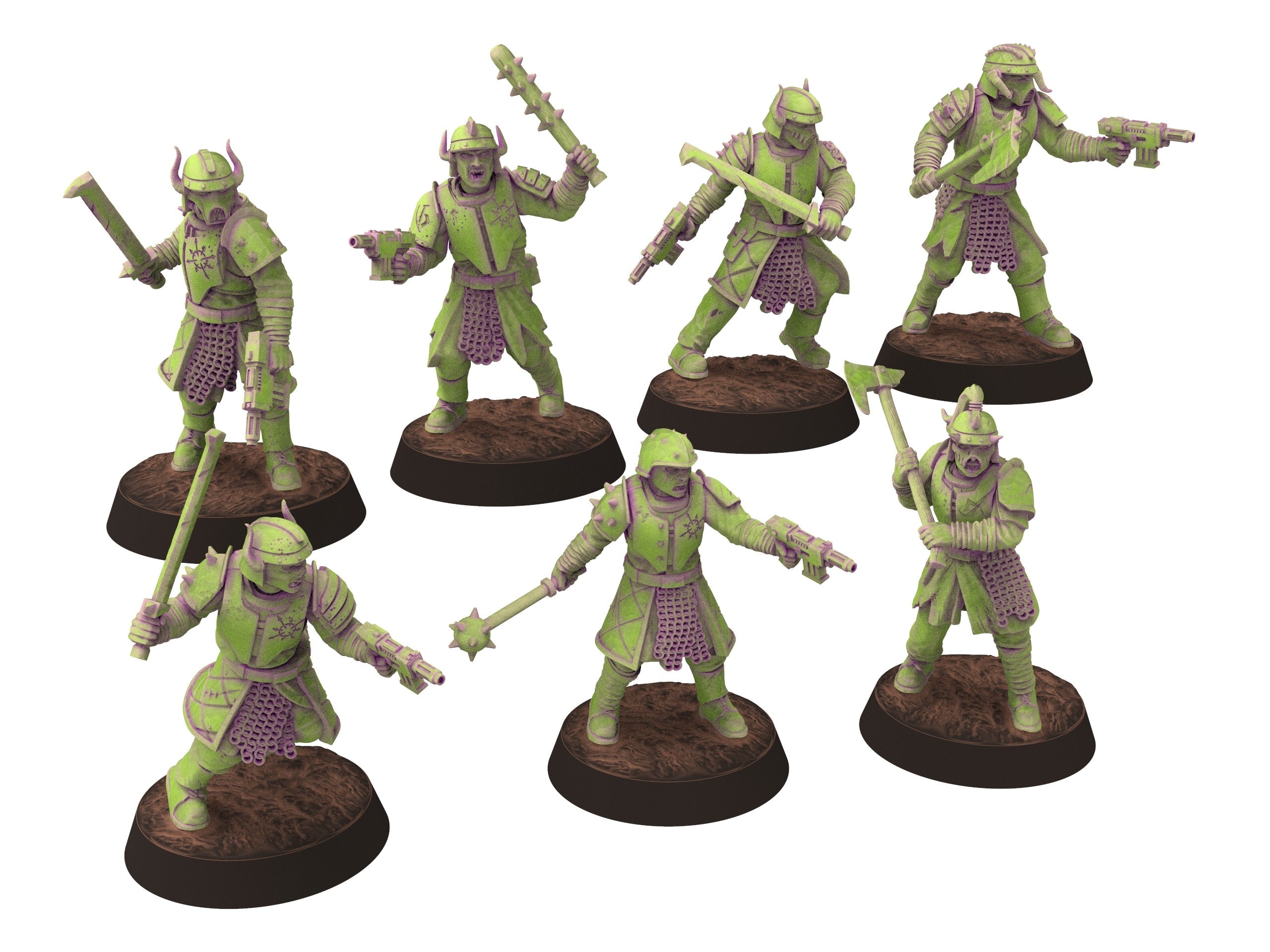 Harbingers of darkness -  Heretic Cultist Special Weapon - Full Platoon - Siege of Vos-Phorax, Quartermaster3D wargame modular miniatures