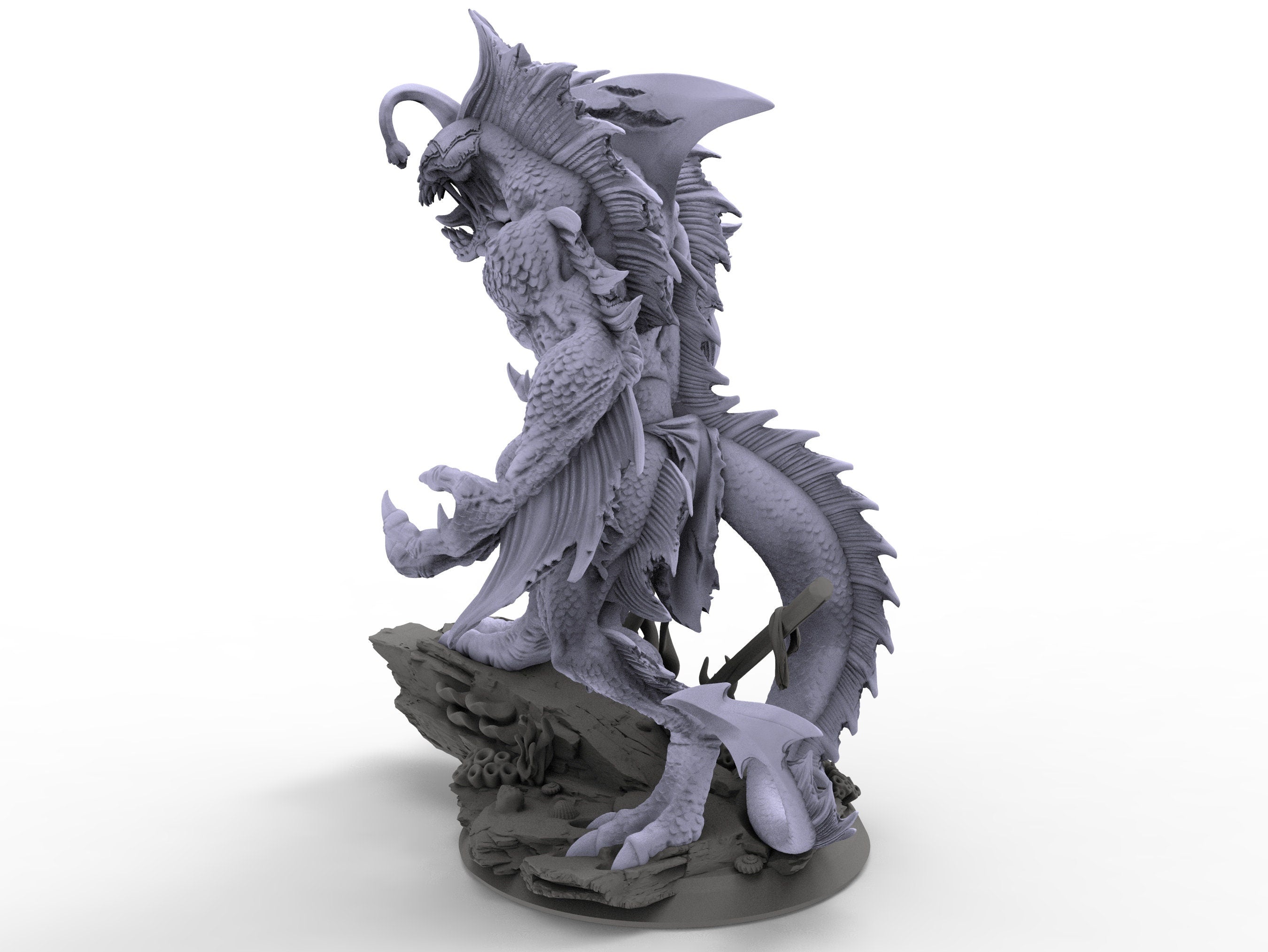 Creatures - Abyssal Fisherman, The Eternal Storm, for Wargames, Pathfinder, Dungeons & Dragons and other TTRPG.