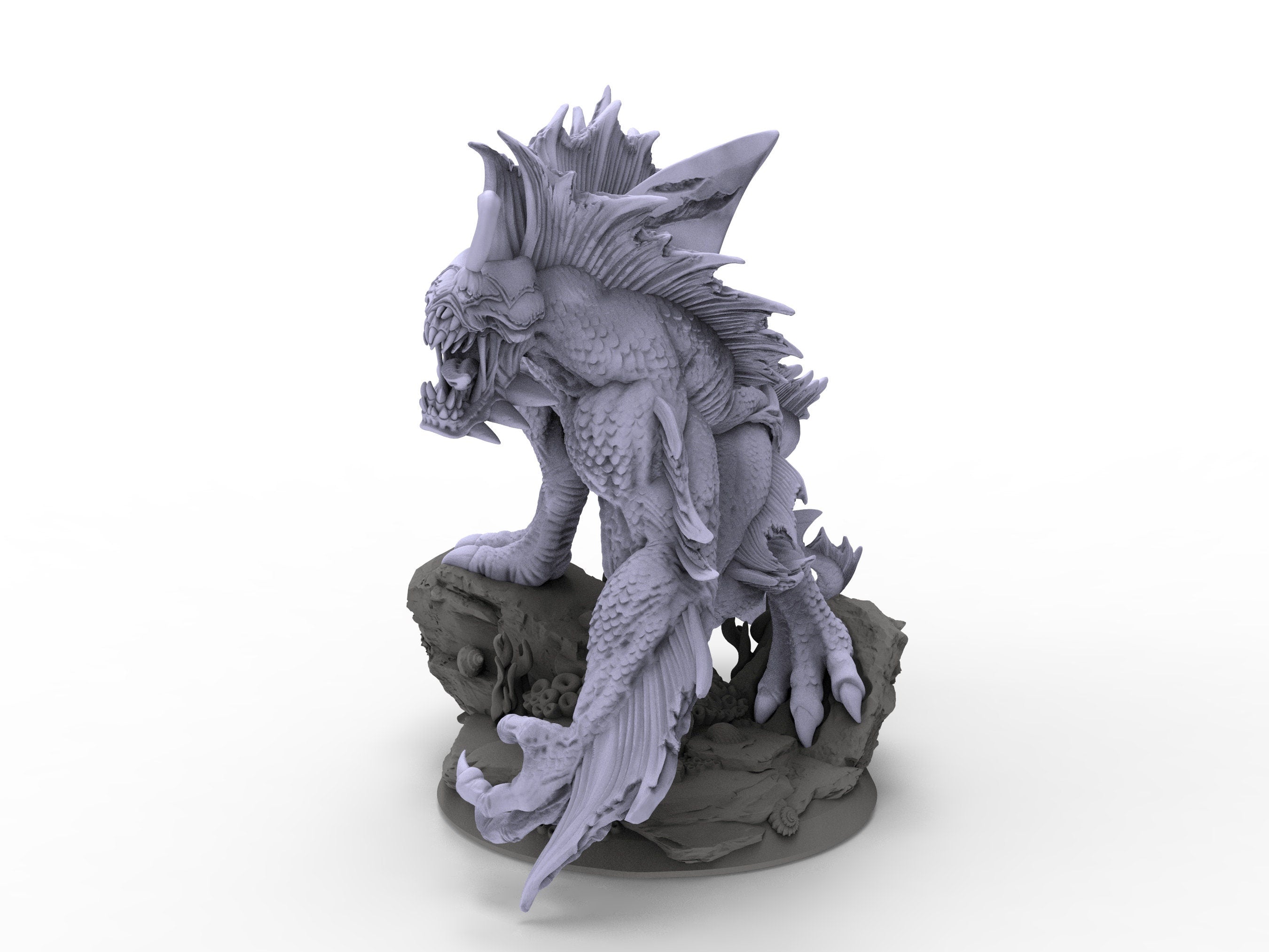 Creatures - Abyssal Fisherman, The Eternal Storm, for Wargames, Pathfinder, Dungeons & Dragons and other TTRPG.