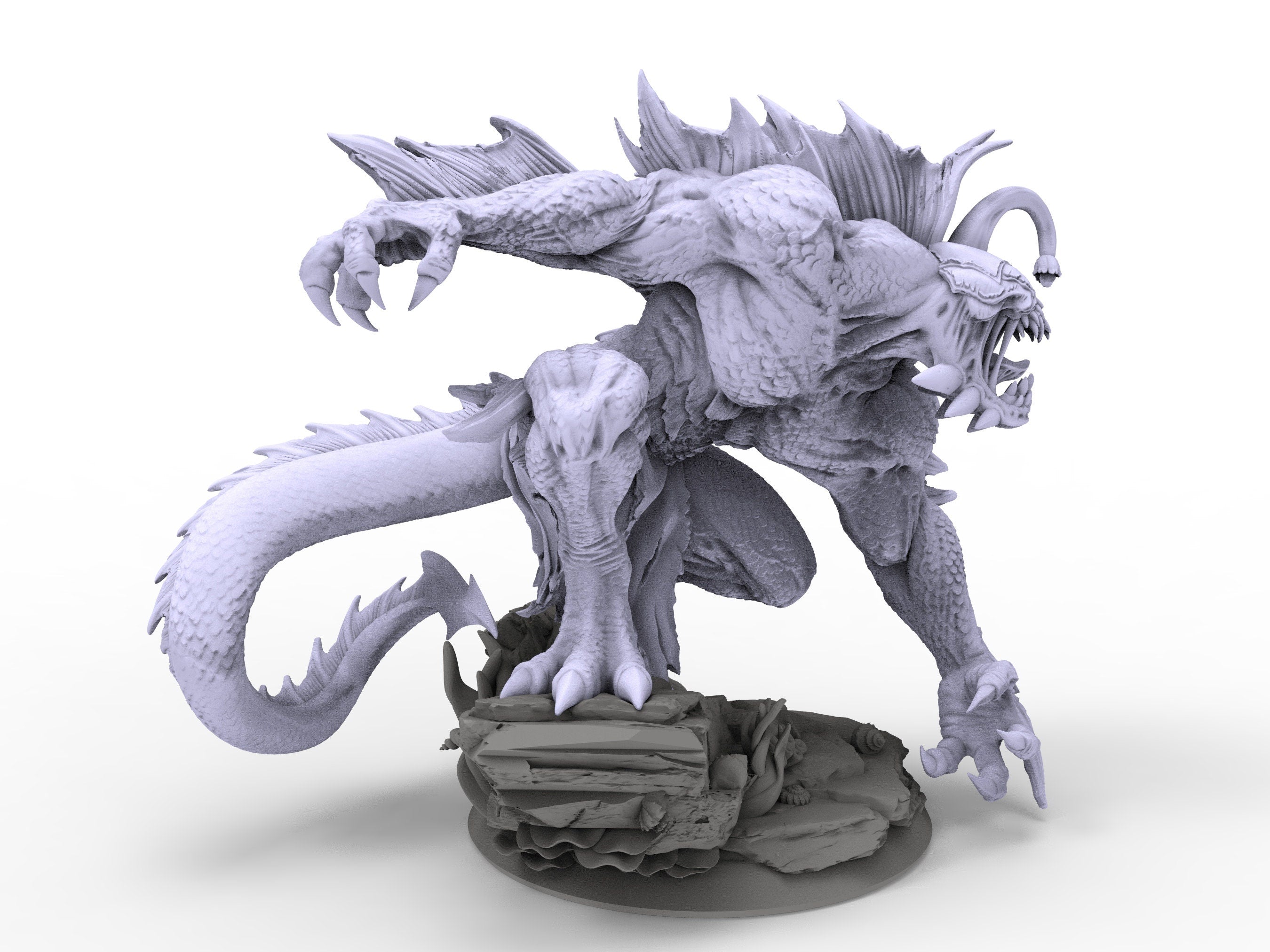 Creatures - Abyssal Fisherman, The Eternal Storm, for Wargames, Pathfinder, Dungeons & Dragons and other TTRPG.