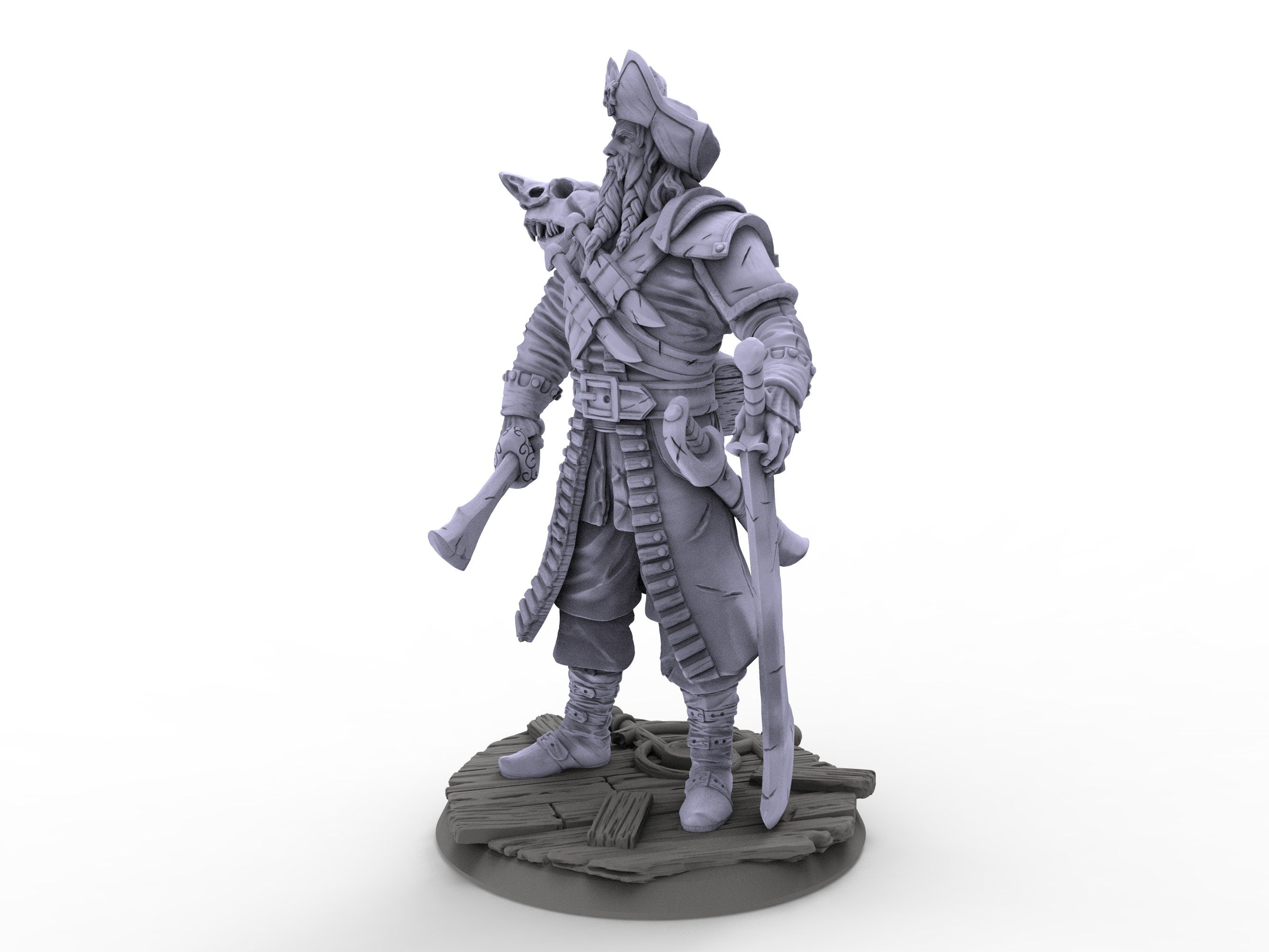 Creatures - Cursed Captain Pirate, The Eternal Storm, for Wargames, Pathfinder, Dungeons & Dragons and other TTRPG.