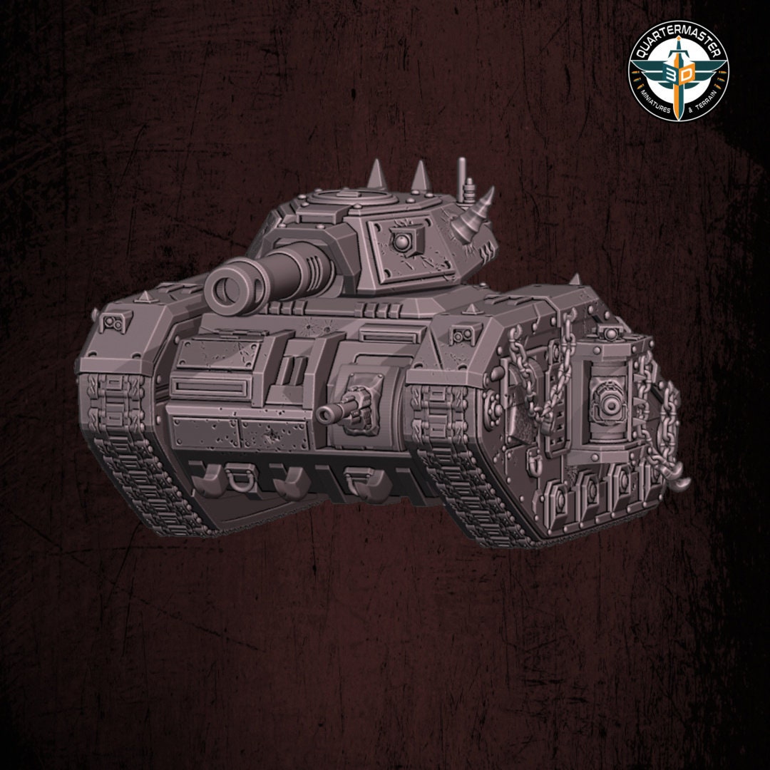 Harbingers of darkness -  Ogre MBT Main Battle Tank - Heretic Renegade - Siege of Vos-Phorax, Quartermaster3D wargame modular miniatures