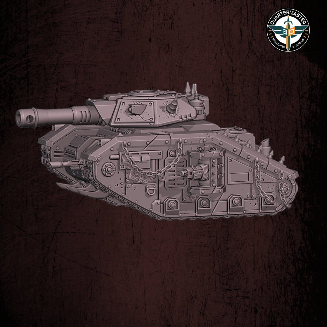 Harbingers of darkness -  Ogre MBT Main Battle Tank - Heretic Renegade - Siege of Vos-Phorax, Quartermaster3D wargame modular miniatures