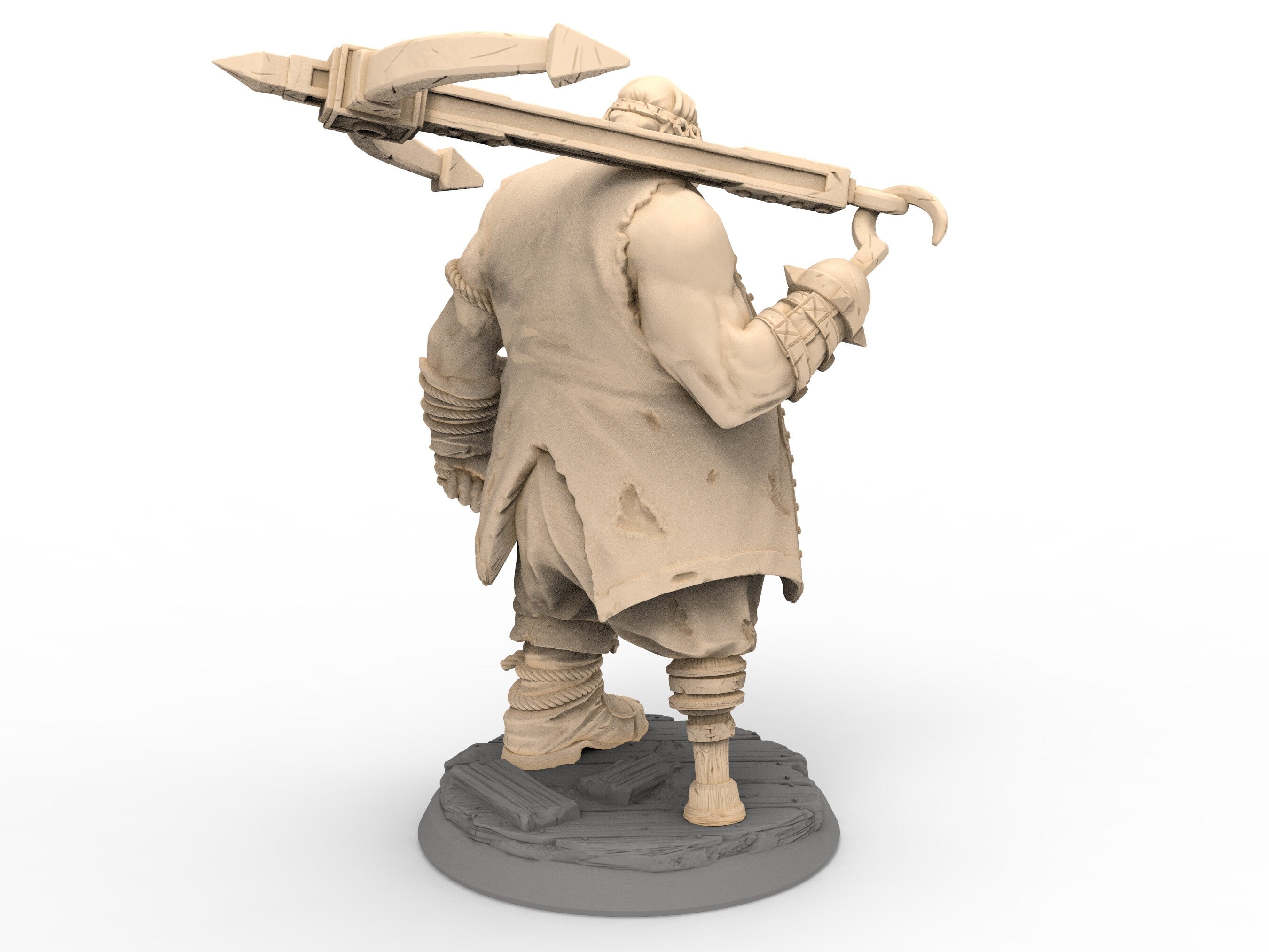 Humans - Captain Glarald 'Mad Eye' ,Captain Pirate Sailor for Wargames, Pathfinder, Dungeons & Dragons and other TTRPG.