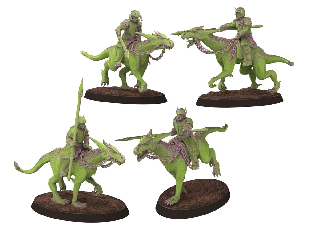 Harbingers of darkness -  Heretic Cultist Lezard riders - Cavalry raiders - Siege of Vos-Phorax, Quartermaster3D wargame modular miniatures