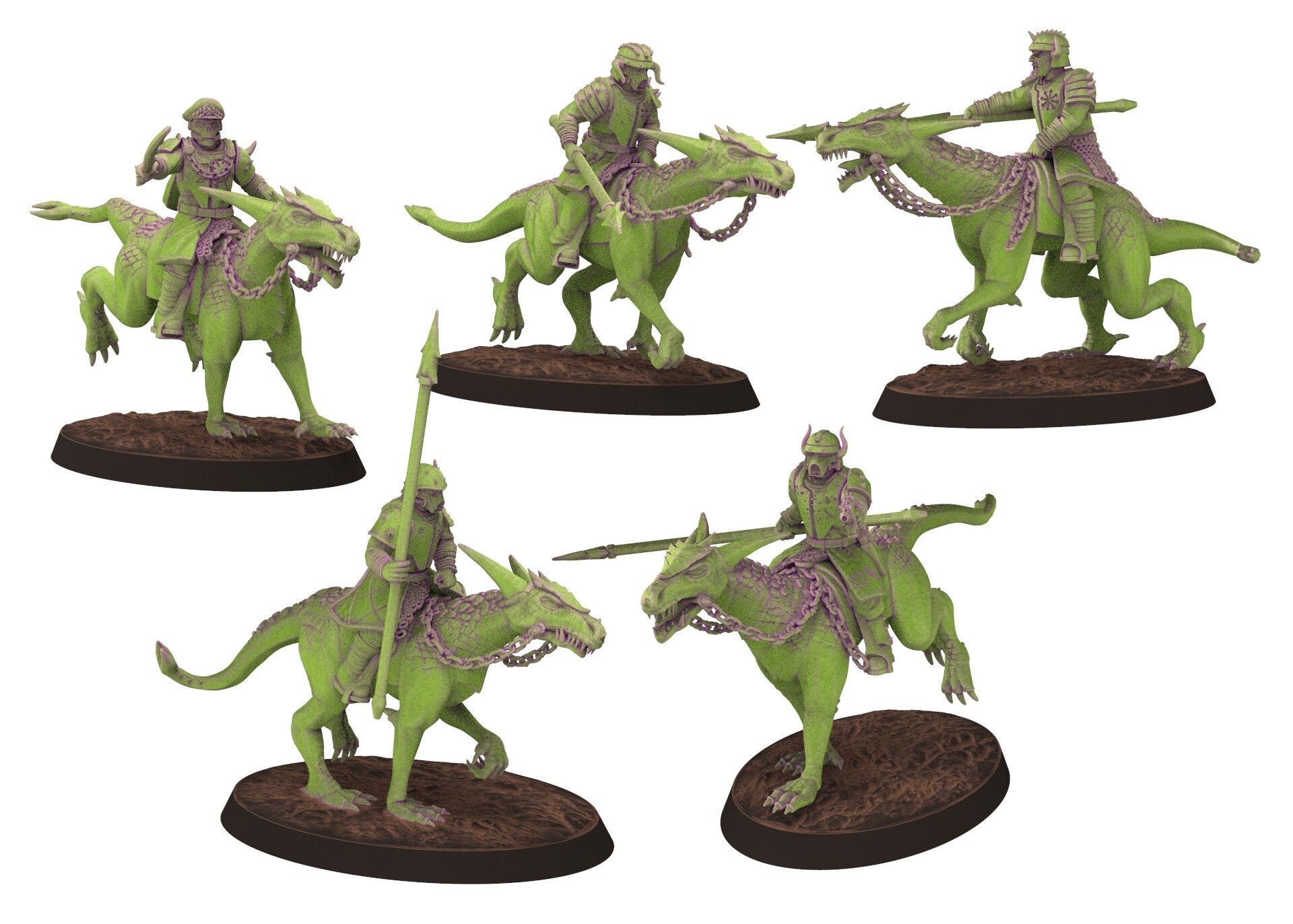 Harbingers of darkness -  Heretic Cultist Lezard riders - Cavalry raiders - Siege of Vos-Phorax, Quartermaster3D wargame modular miniatures