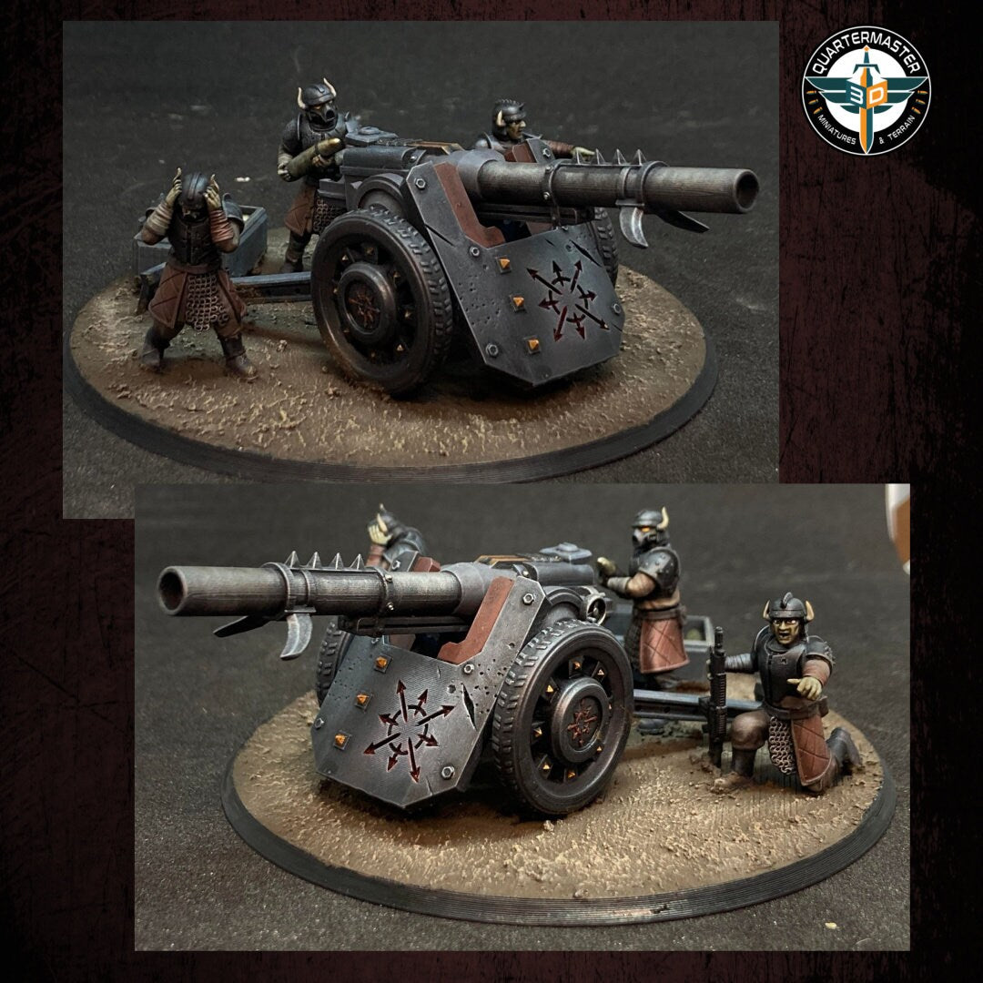 Harbingers of darkness -  Heretic Cultist Heavy laser Canon - Artillery - Siege of Vos-Phorax, Quartermaster3D wargame modular miniatures