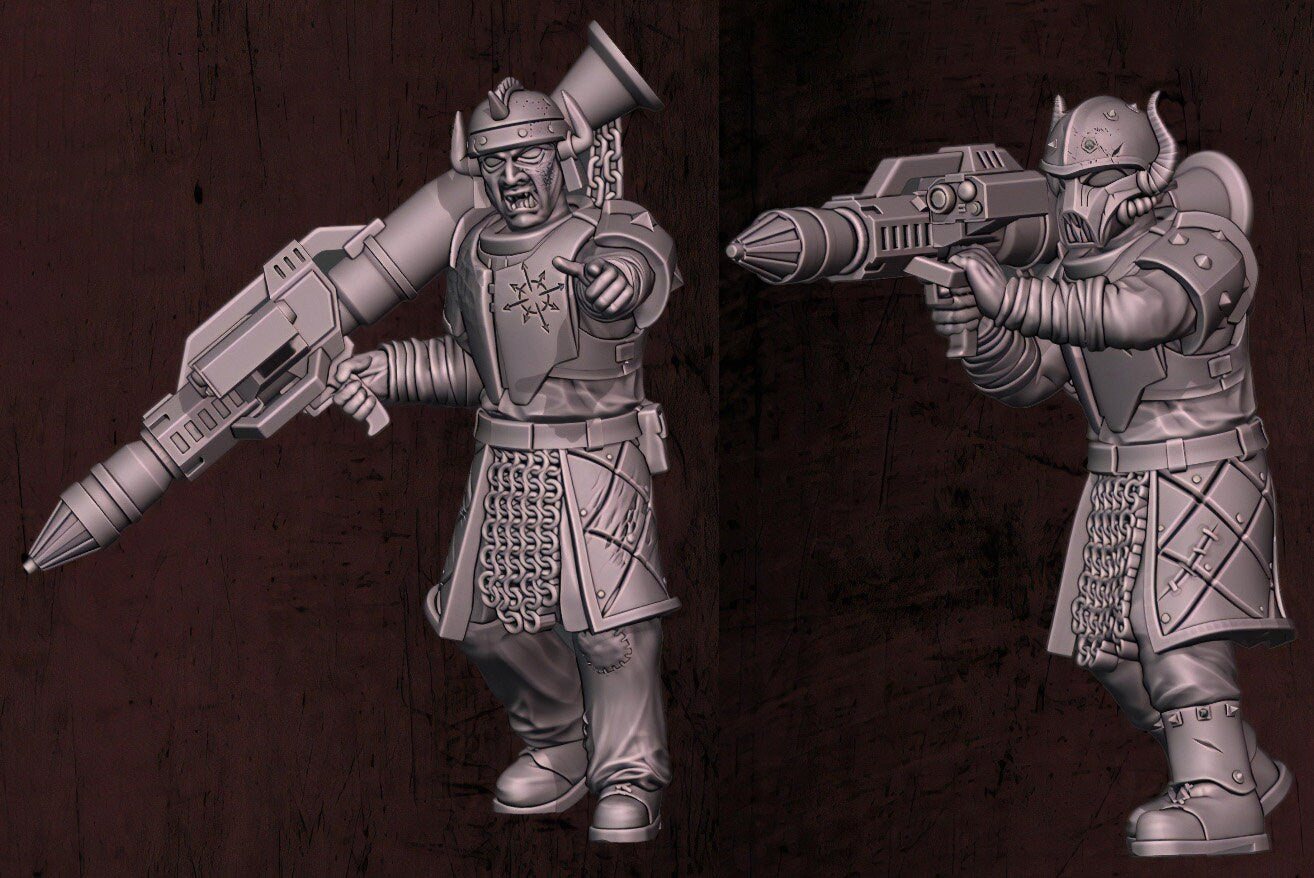 Harbingers of darkness -  Heretic Bloodsworn Heavy weapon - Support weapon - Siege of Vos-Phorax, Quartermaster3D wargame modular miniatures