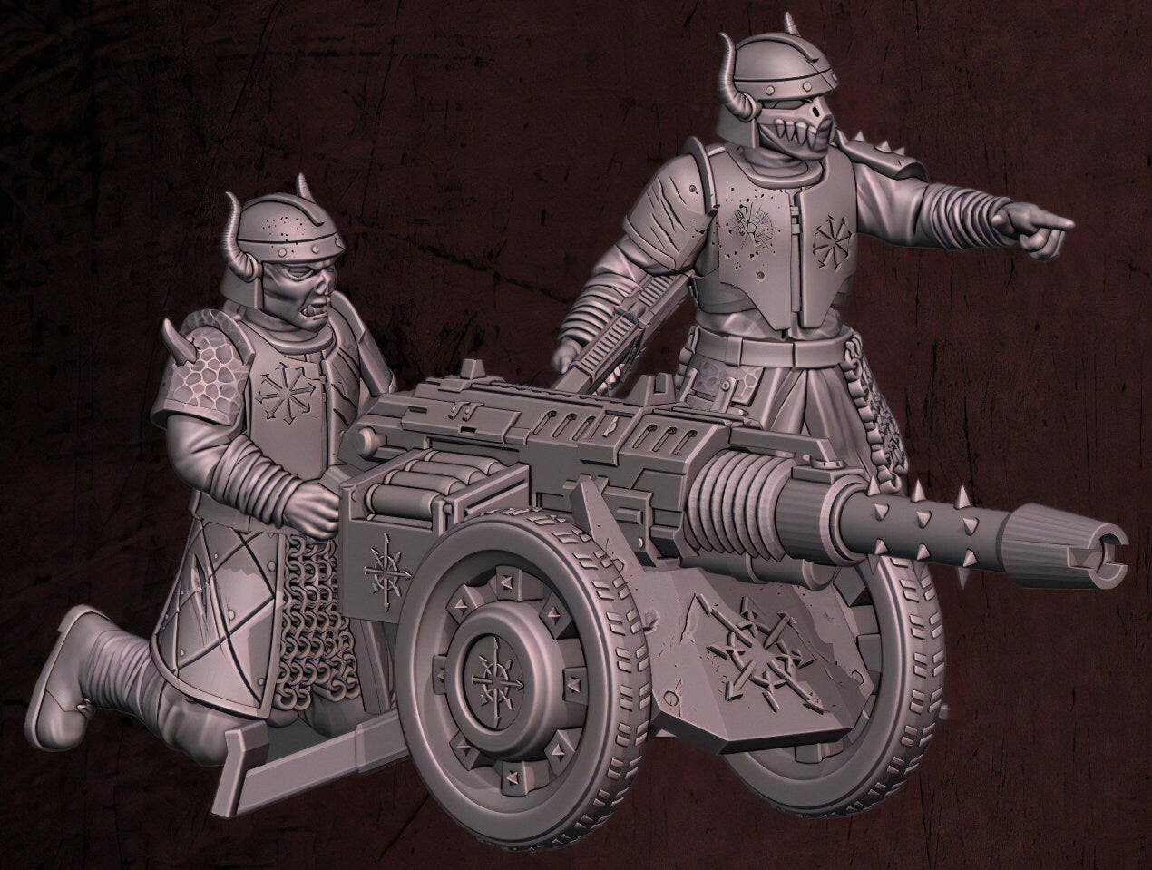 Harbingers of darkness -  Heretic Bloodsworn Heavy weapon - Support weapon - Siege of Vos-Phorax, Quartermaster3D wargame modular miniatures