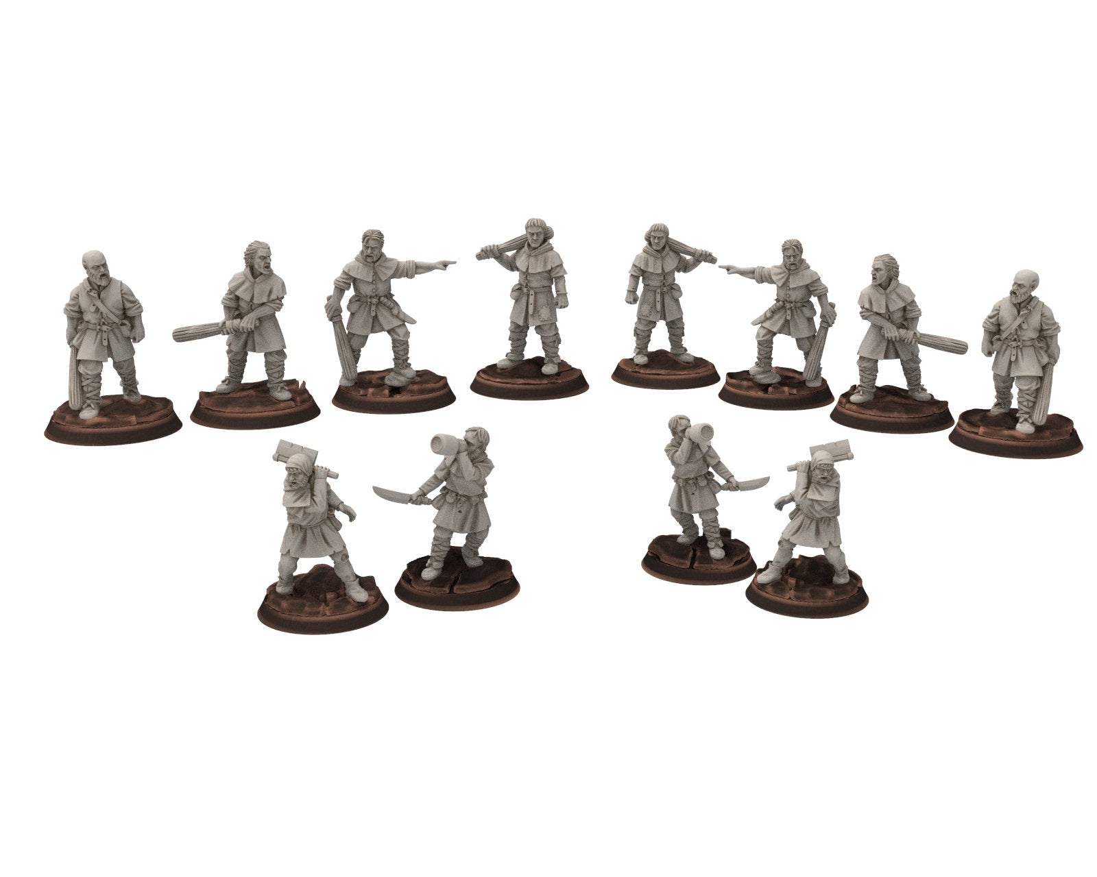 Ruffians - Bandit Arsonist, wood Thief warband, scouring Middle rings miniatures for wargame D&D, Lotr... Medbury miniatures