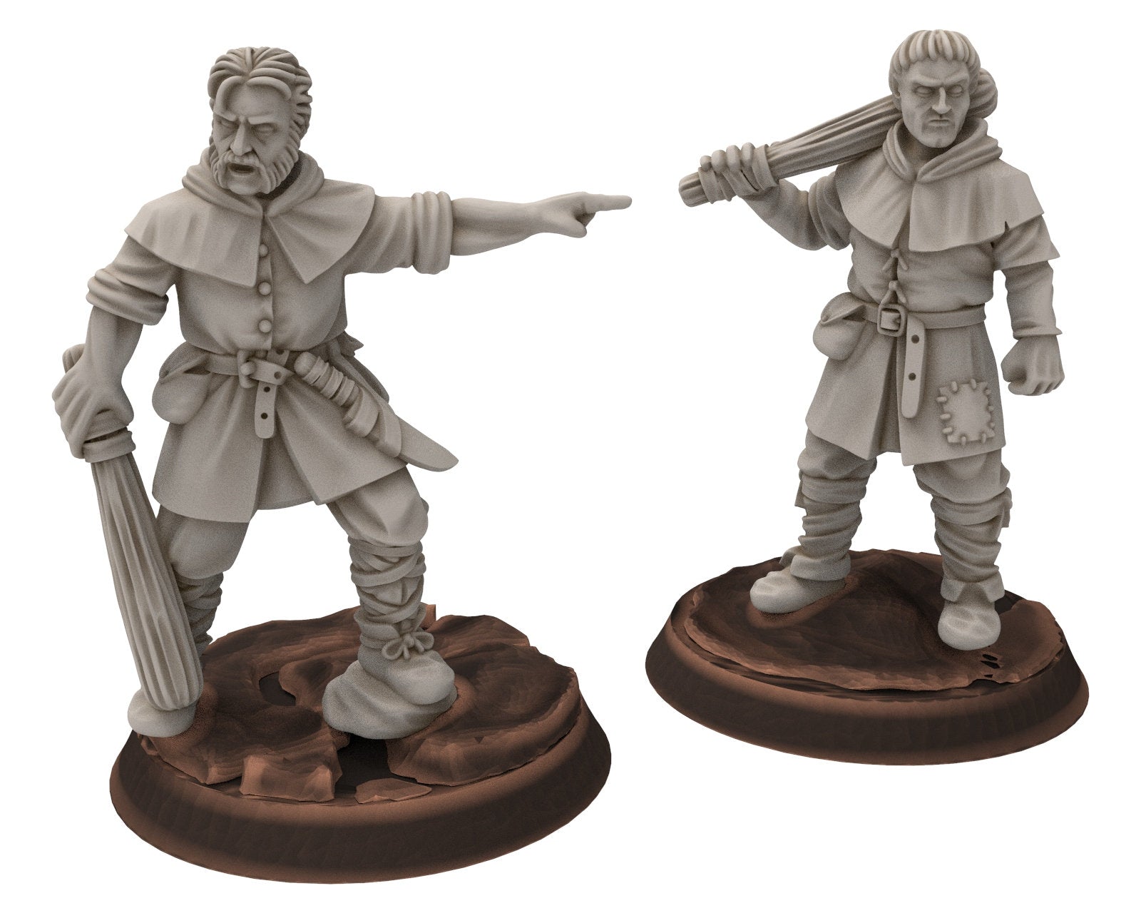 Ruffians - Bandit dagguer club cleaver, wood Thief warband, scouring Middle rings miniatures for wargame D&D, Lotr... Medbury miniatures