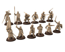 Load image into Gallery viewer, Medieval - Noble Knights foot fighting, 13th century Generic Medieval Knights,  28mm Historical Wargame, Saga... Medbury miniatures

