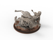 Load image into Gallery viewer, Rohan - Death West Human on Horse, Knight of Rohan, the Horse-lords, rider of the mark, minis for wargame D&amp;D, Lotr...
