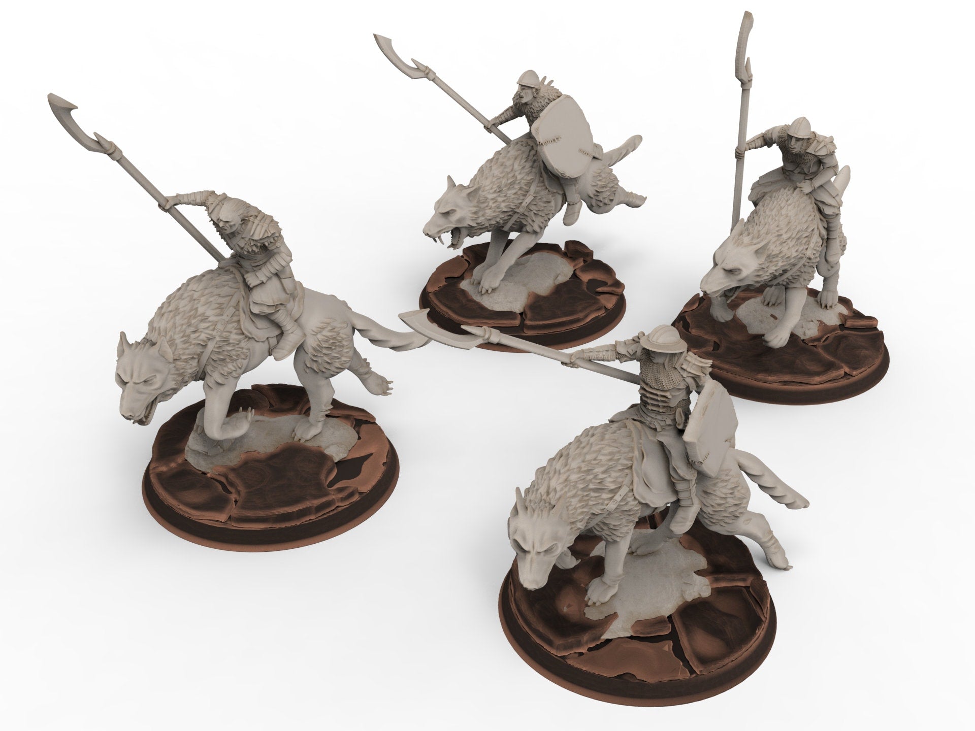 Orc horde - Orc Warg Rider , Orc warriors warband, Middle rings miniatures pour wargame D&D, Lotr...