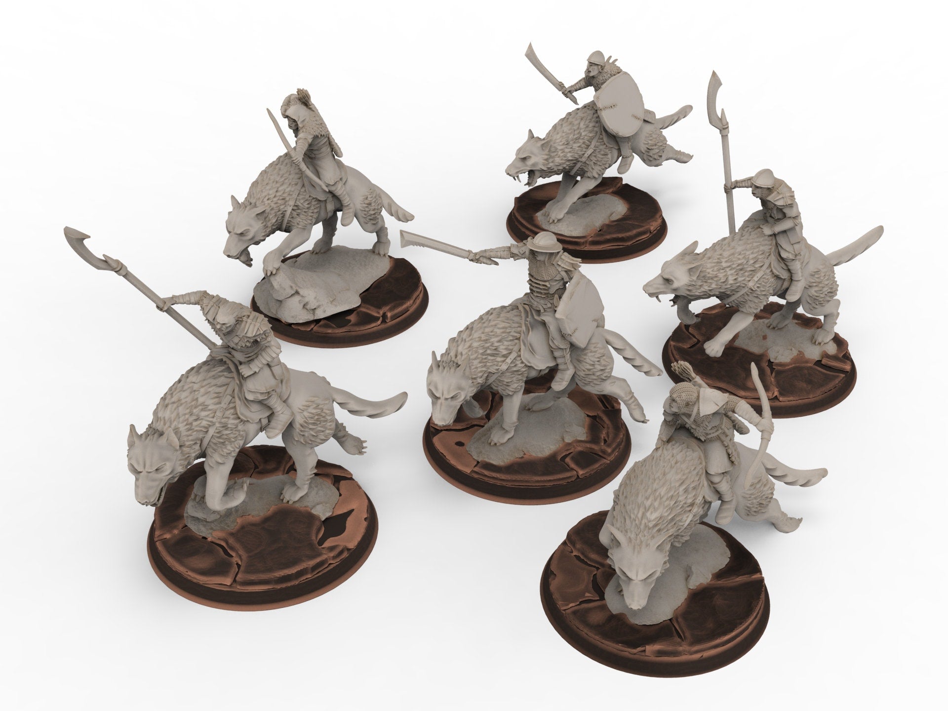 Orc horde - Orc Warg Rider , Orc warriors warband, Middle rings miniatures pour wargame D&D, Lotr...