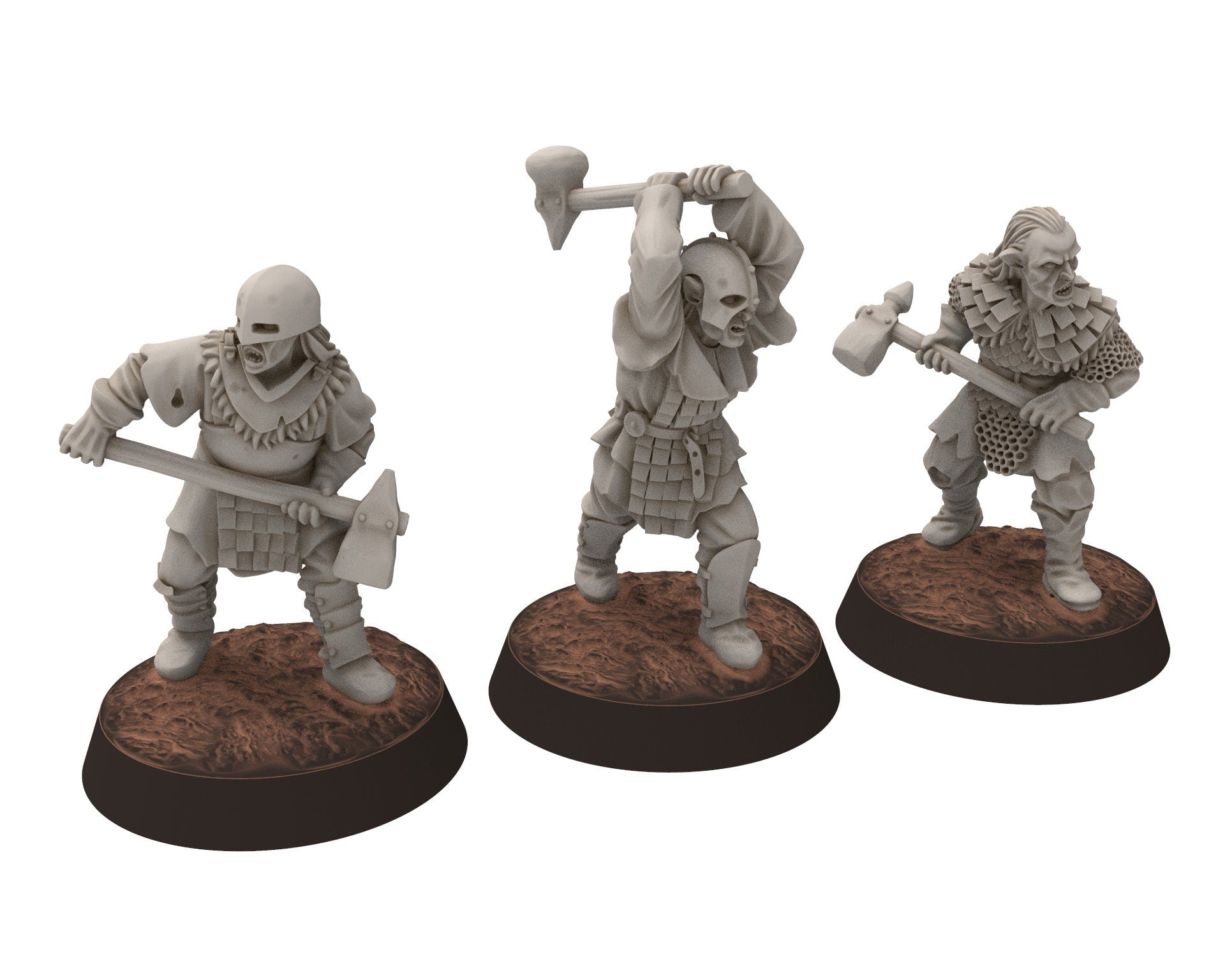 Orcs horde - Orcs with 2 Handed Hammer infantry, Orc warriors warband, Middle rings miniatures for wargame D&D, Lotr... Medbury miniatures