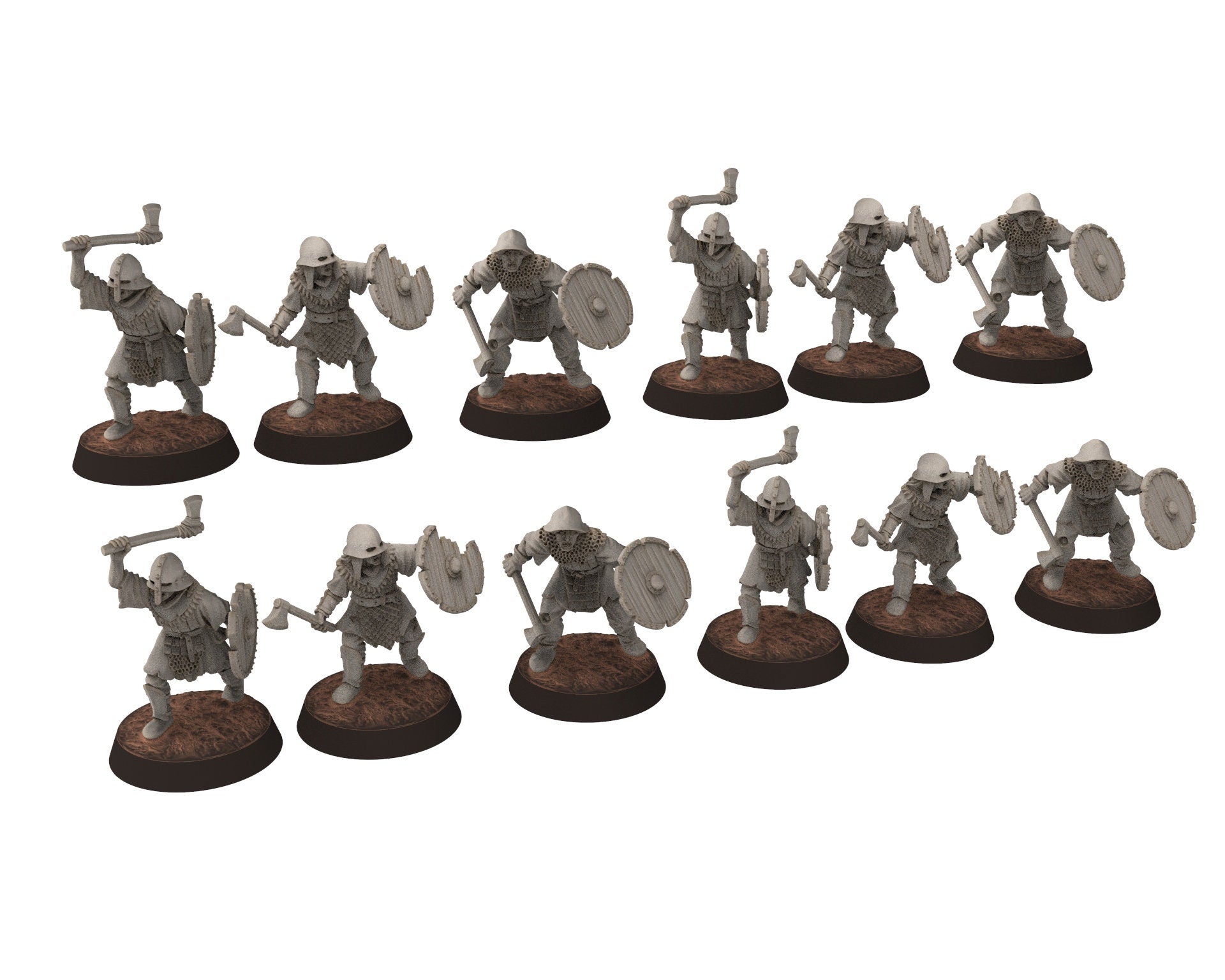 Orcs horde - Orcs with 2 Handed Hammer infantry, Orc warriors warband, Middle rings miniatures for wargame D&D, Lotr... Medbury miniatures