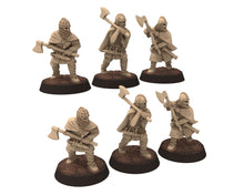Load image into Gallery viewer, Vendel Era - Axemen, Warriors Warband, Germanic Tribe, 7 century, miniatures 28mm, Infantry for wargame Historical... Medbury miniature
