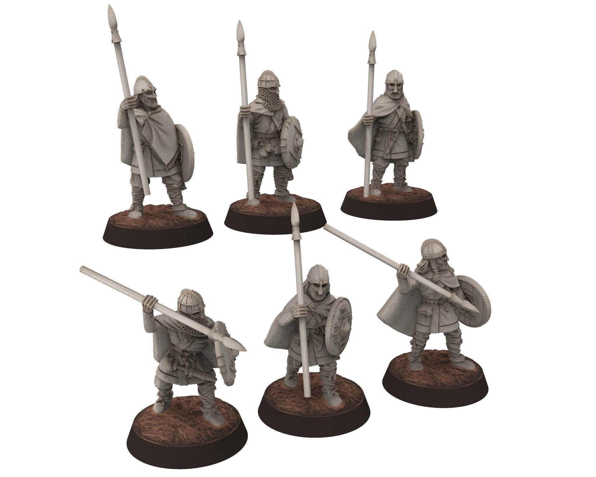 Wildmen - Wildmen Spearmen fighting, Dun warriors warband, Middle rings miniatures for wargame D&D, Lotr... Medbury miniatures