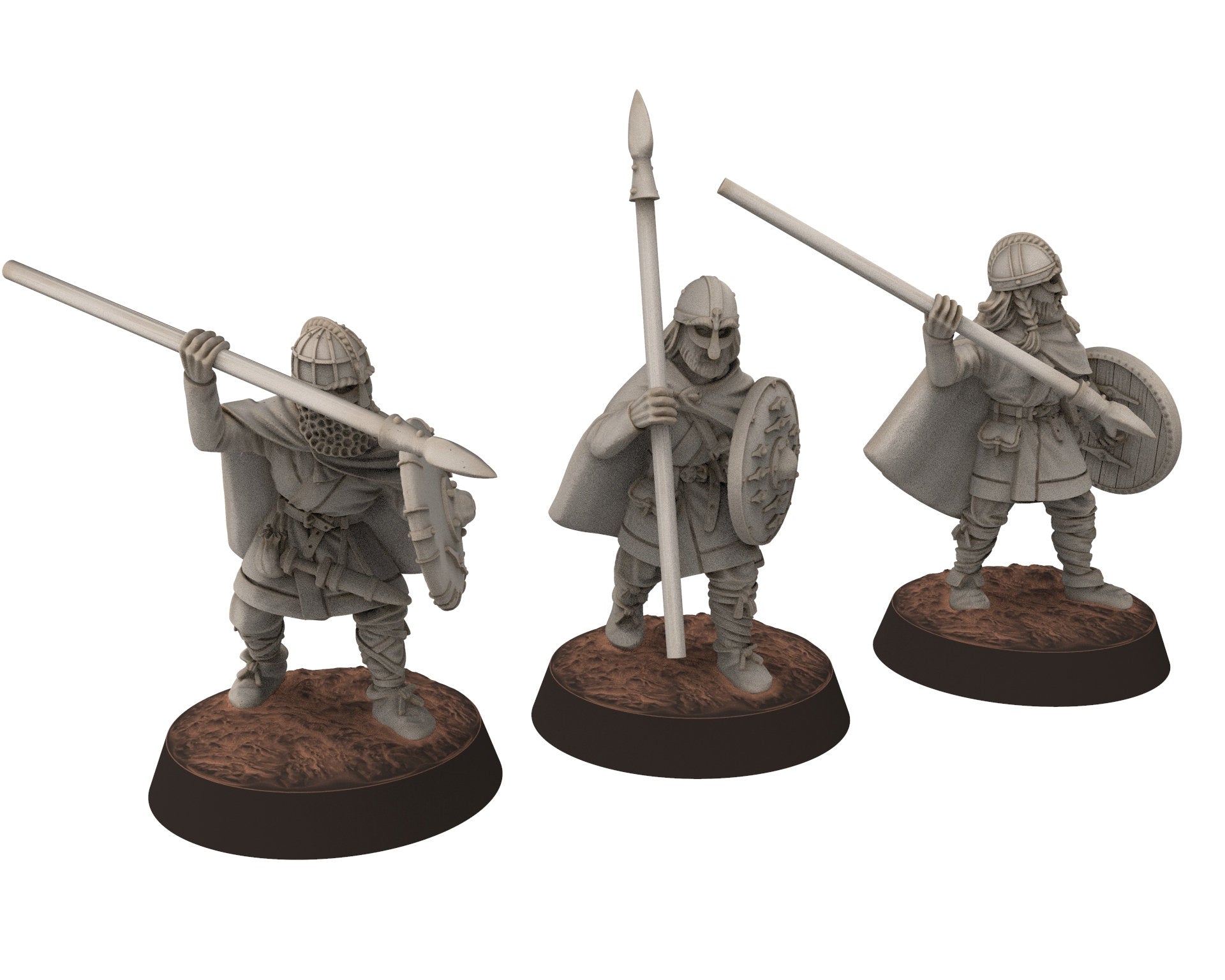 Wildmen - Wildmen heavy Axemen with shield, Dun warriors warband, Middle rings miniatures for wargame D&D, Lotr... Medbury miniatures