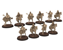 Load image into Gallery viewer, Vendel Era - Heavy Spearmen Warriors Cavalry, Germanic Tribe Warband, 7 century, miniatures 28mm for wargame Historical... Medbury miniature
