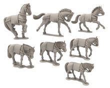 Load image into Gallery viewer, Wildmen - x18 Warhorses, Wildmen - Rohan Cavalry, Dun warriors warband, Middle rings miniatures for wargame D&amp;D, Lotr... Medbury miniatures
