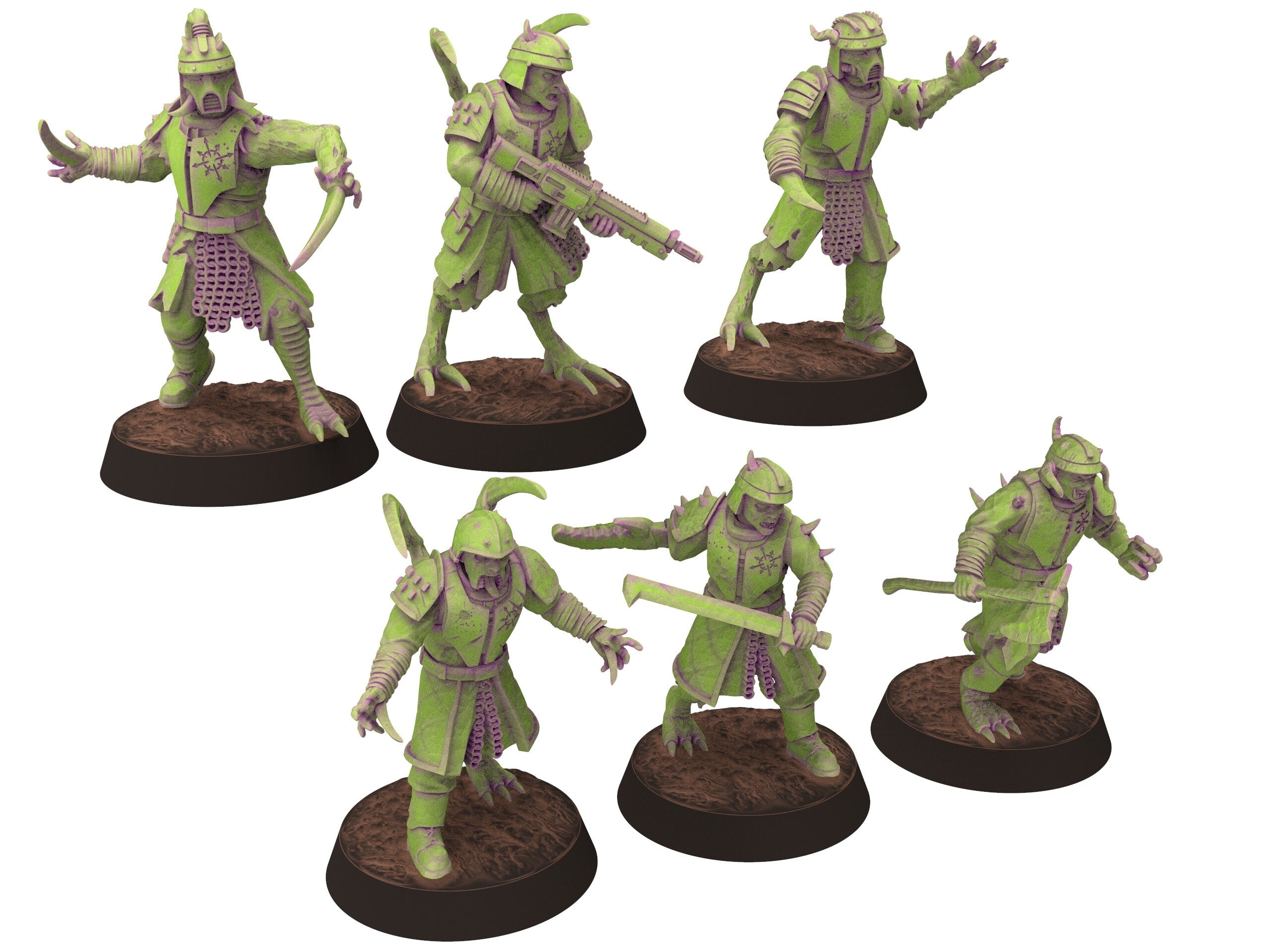 Harbingers of darkness -  Cursed Mutans Heretic Cultist Chaos Bringers - Siege of Vos-Phorax, Quartermaster3D wargame modular miniatures