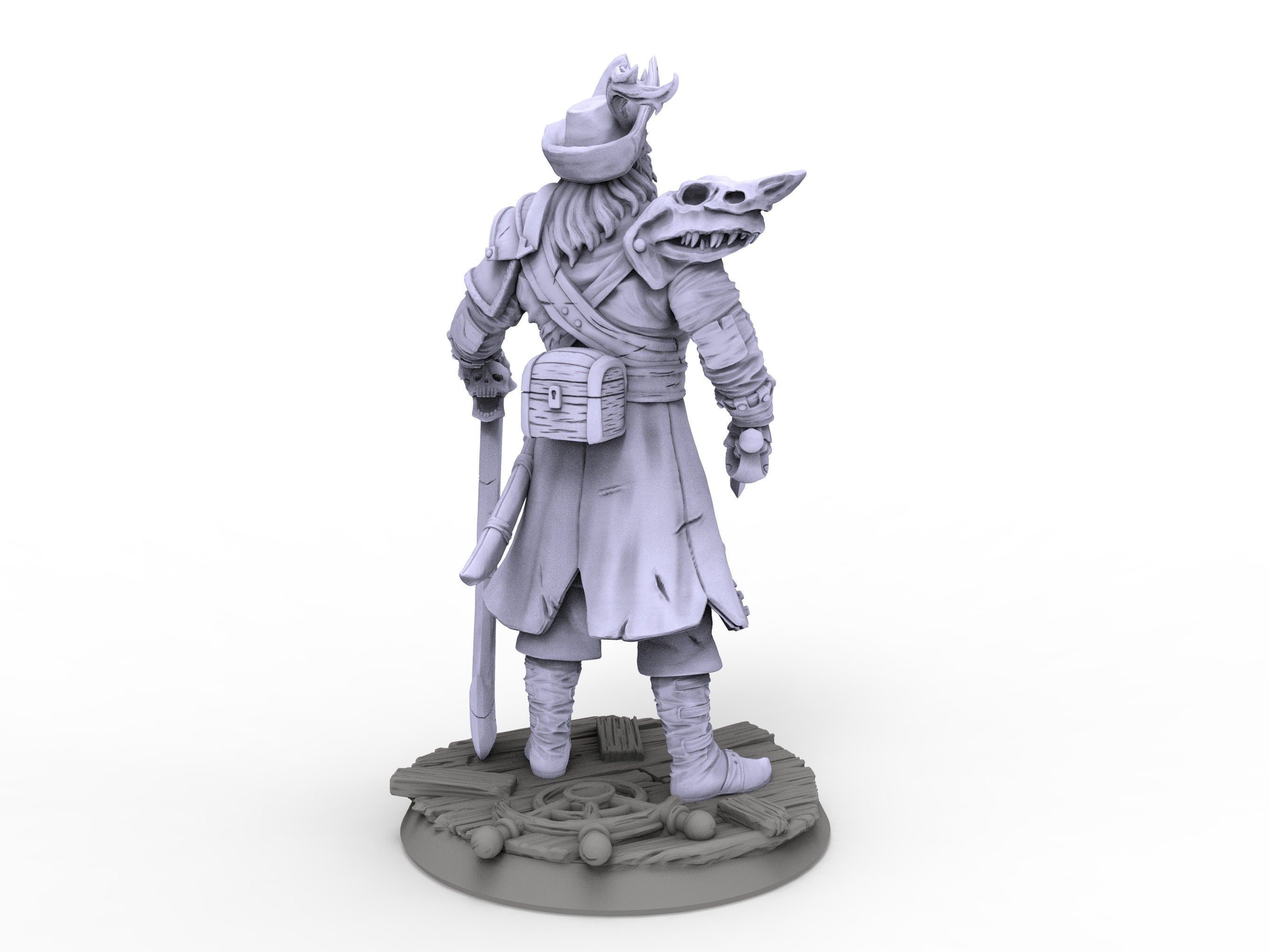 Creatures - Cursed Captain Pirate, The Eternal Storm, for Wargames, Pathfinder, Dungeons & Dragons and other TTRPG.