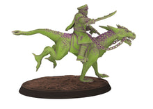 Load image into Gallery viewer, Harbingers of darkness -  Heretic Cultist Lezard riders - Cavalry raiders - Siege of Vos-Phorax, Quartermaster3D wargame modular miniatures
