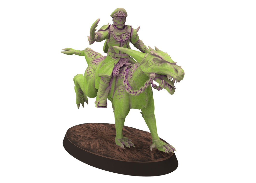 Harbingers of darkness -  Heretic Cultist Lezard riders - Cavalry officer - Siege of Vos-Phorax, Quartermaster3D wargame modular miniatures