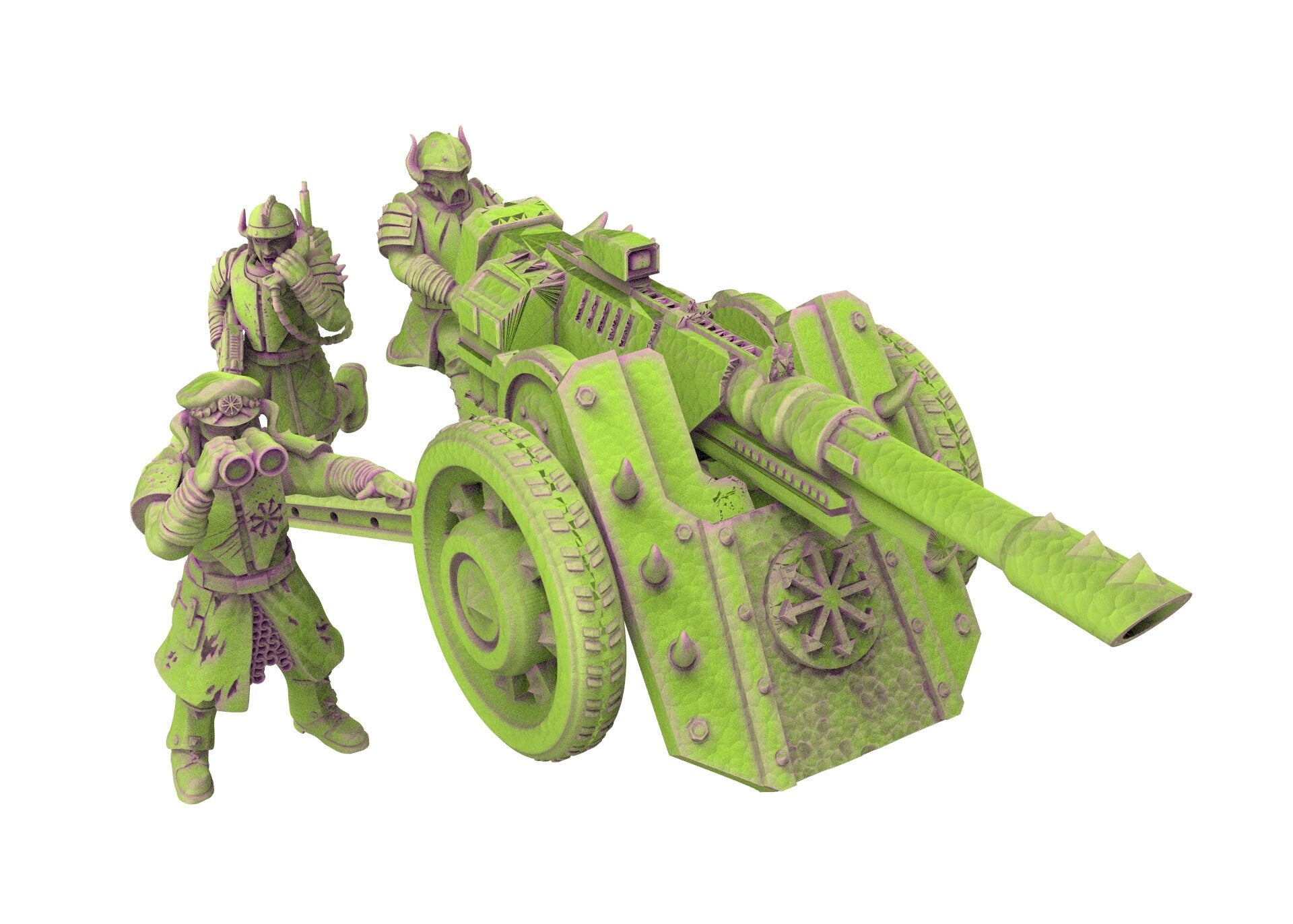 Harbingers of darkness -  Heretic Cultist Heavy laser Canon - Artillery - Siege of Vos-Phorax, Quartermaster3D wargame modular miniatures