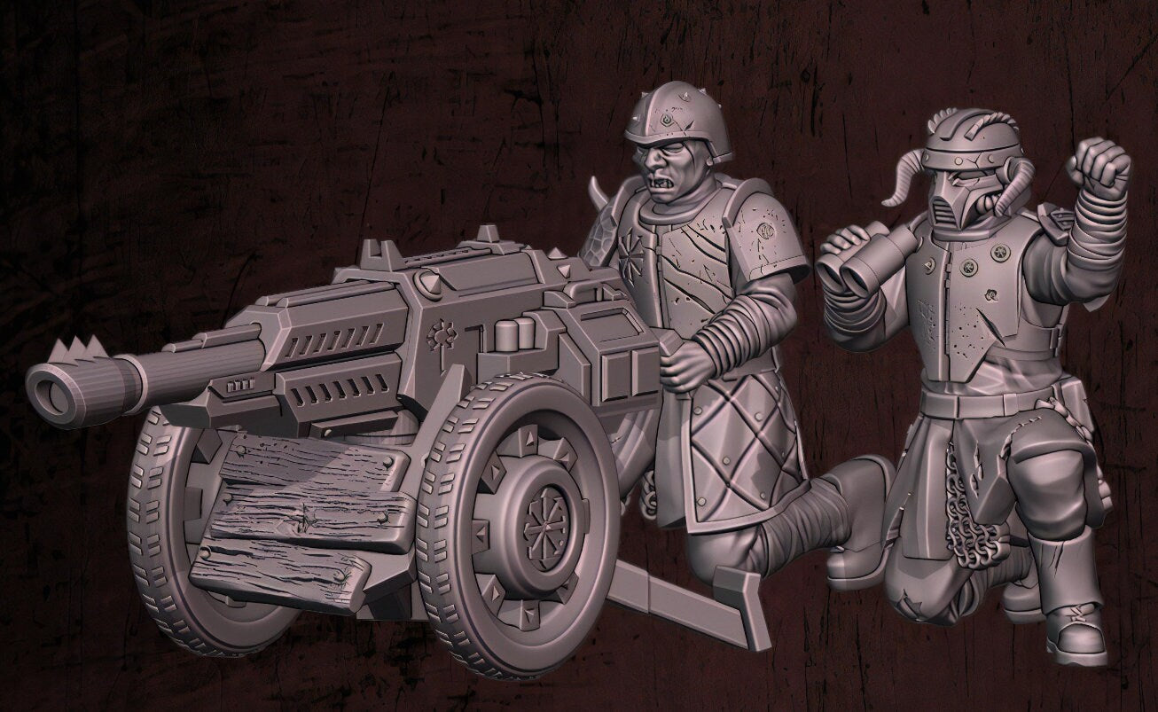 Harbingers of darkness -  Heretic Bloodsworn Heavy weapon - Support weapon - Siege of Vos-Phorax, Quartermaster3D wargame modular miniatures