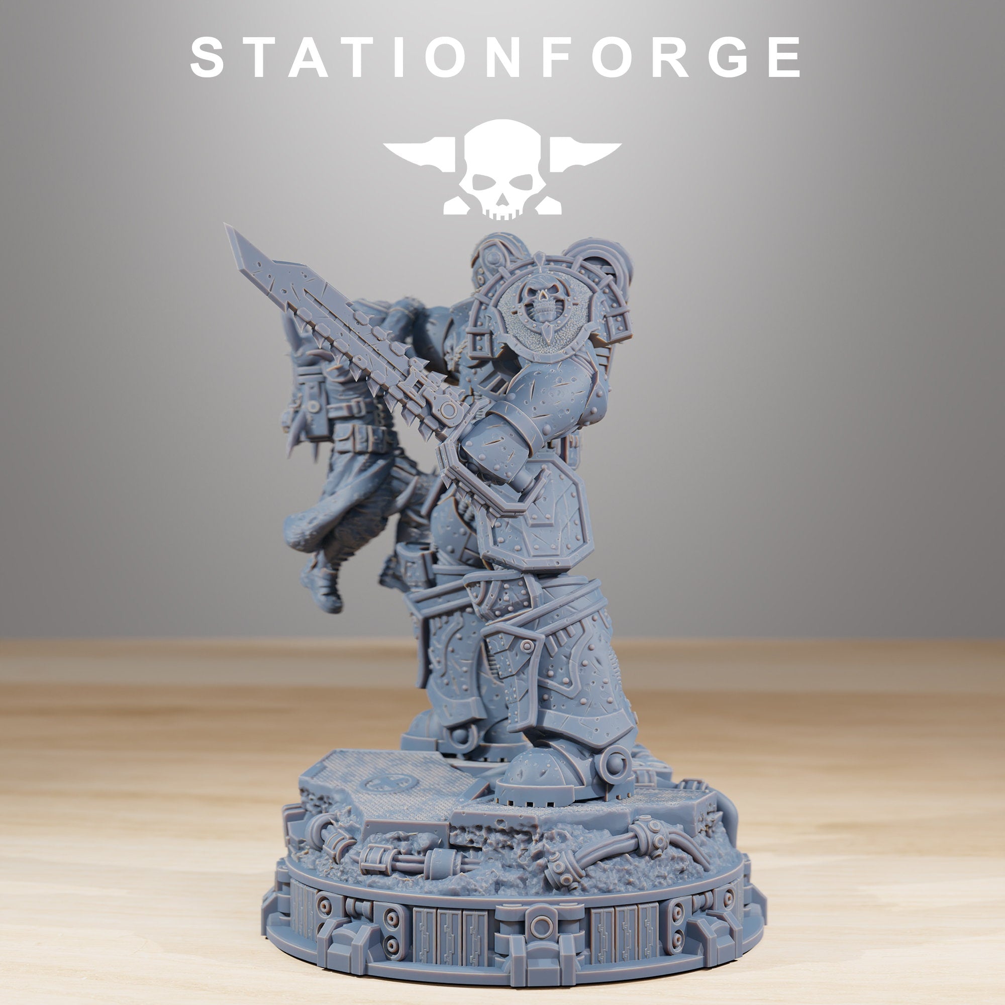 Socratis - Statue Collectible and Bust, mechanized infantry, post apocalyptic empire, usable for tabletop wargame.