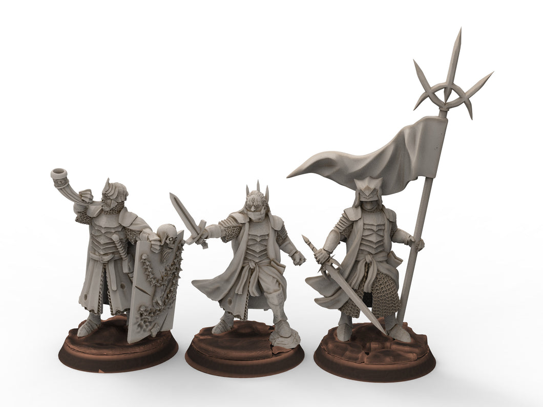 Orcs horde - Dark Souled Staff on Foot, ruins city river, Middle rings miniatures for wargame D&D, Lotr.. Khurzluk Miniatures