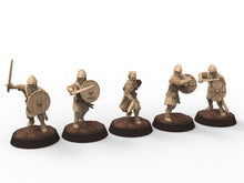 Load image into Gallery viewer, Medieval - Light armor crossbowmen, 11th century, Medieval soldiers, 28mm Historical Wargame, Saga... Medbury miniatures
